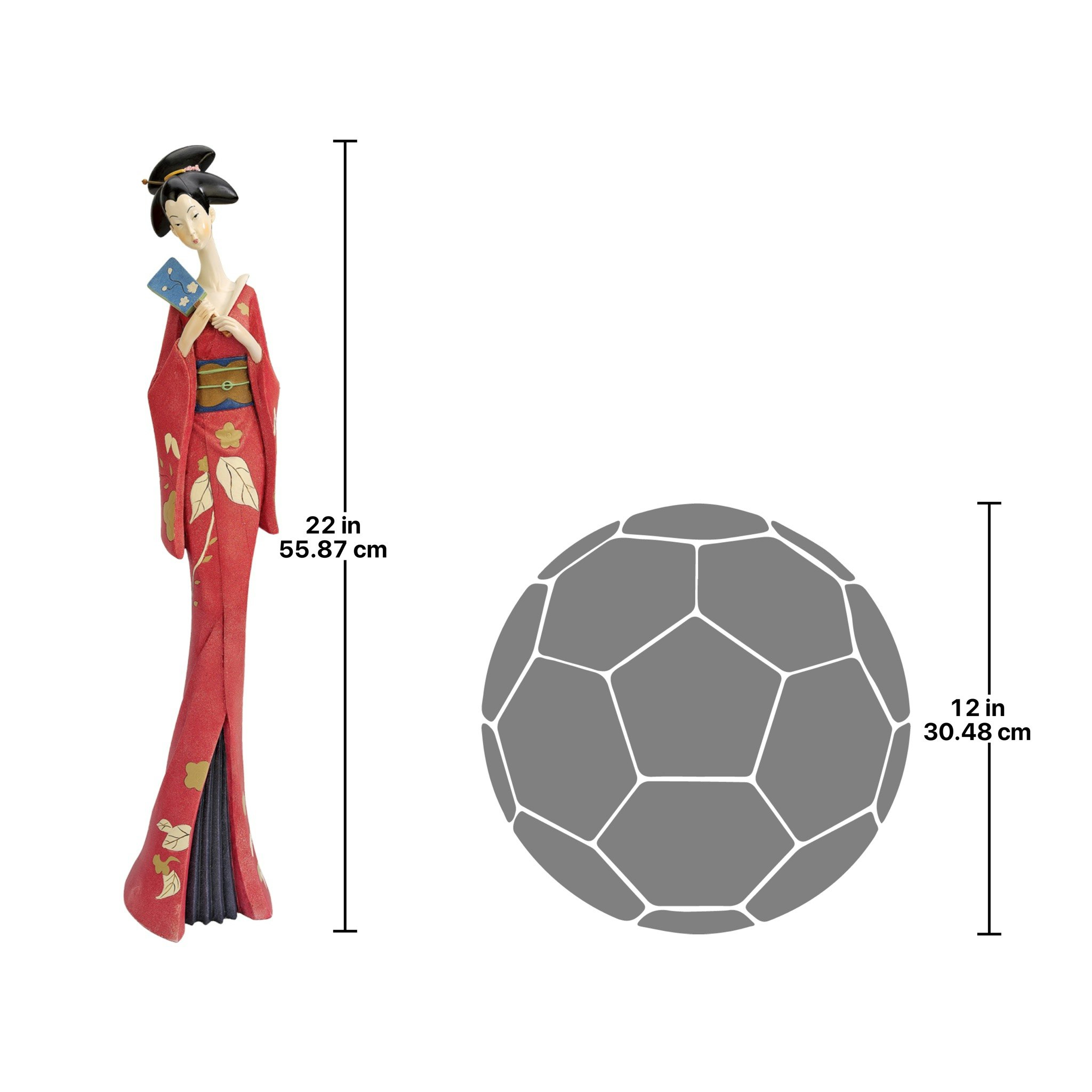Toscano Japanese Maiko Geisha Fan Dancer Statues - Teruha