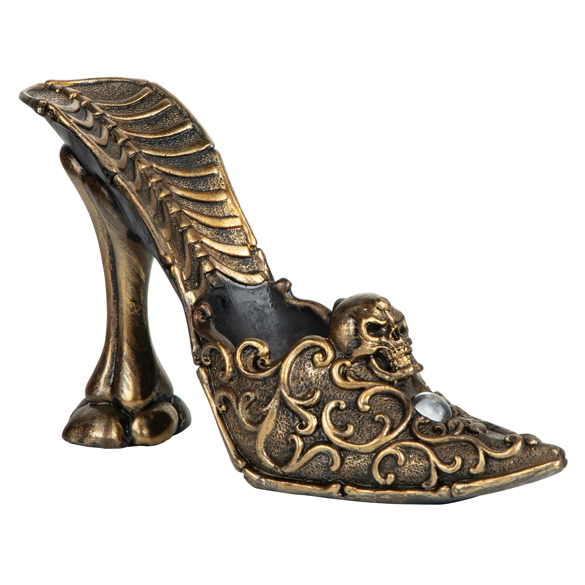 Toscano - Skull Slipper Gothic Girly Girl Catchall Sculpture