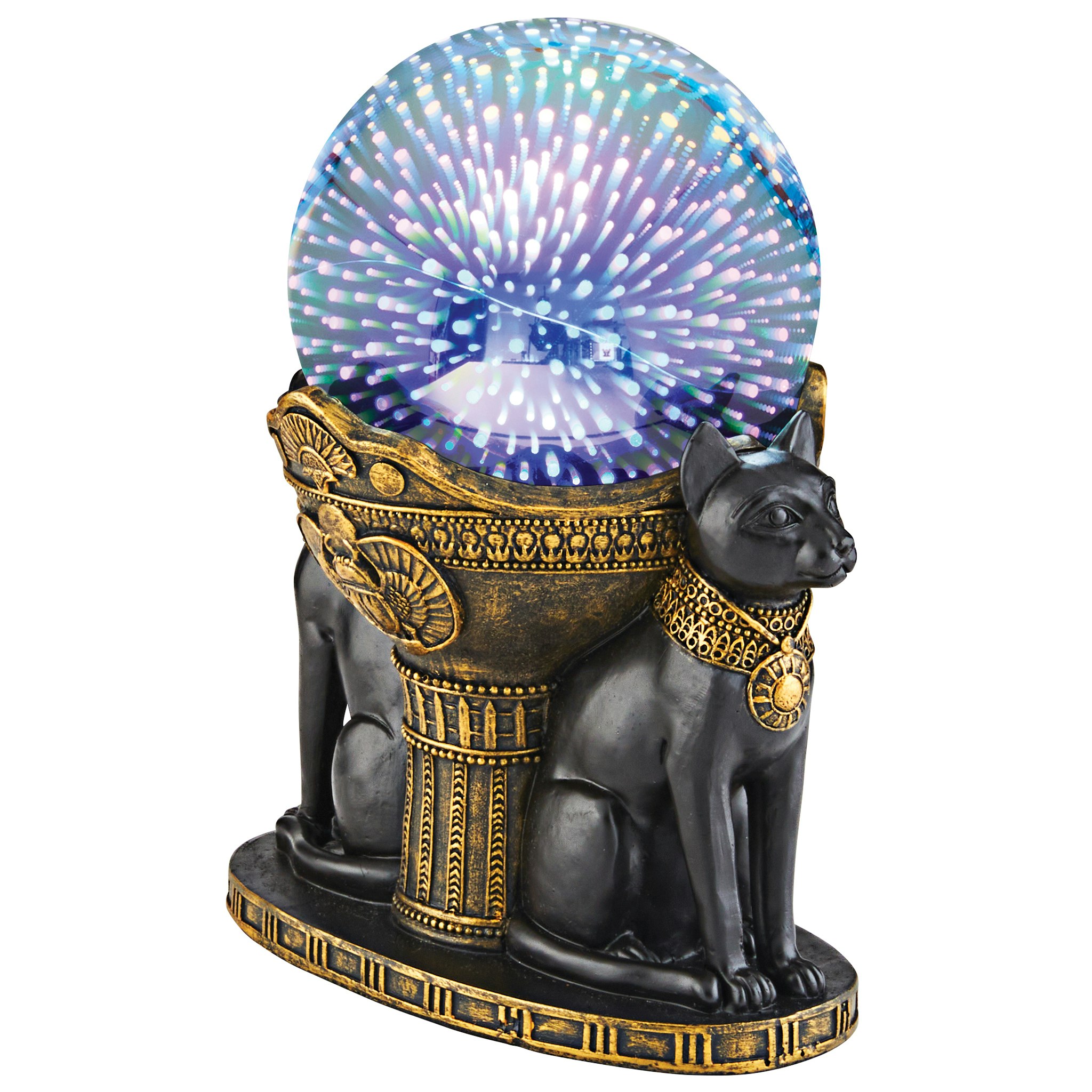 Toscano - Bastet Cat Goddess Cosmic Sphere Illuminated Statue