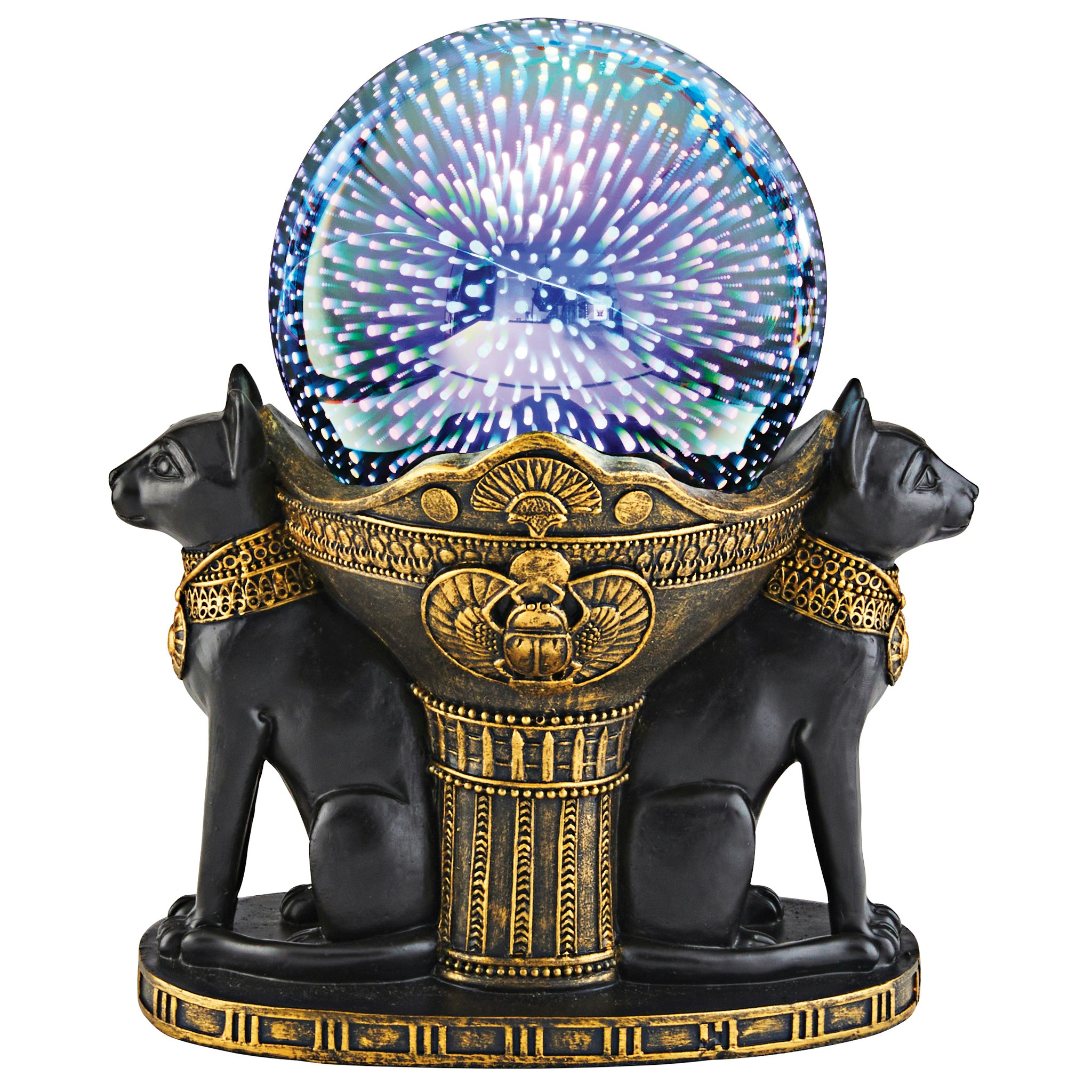 Toscano - Bastet Cat Goddess Cosmic Sphere Illuminated Statue