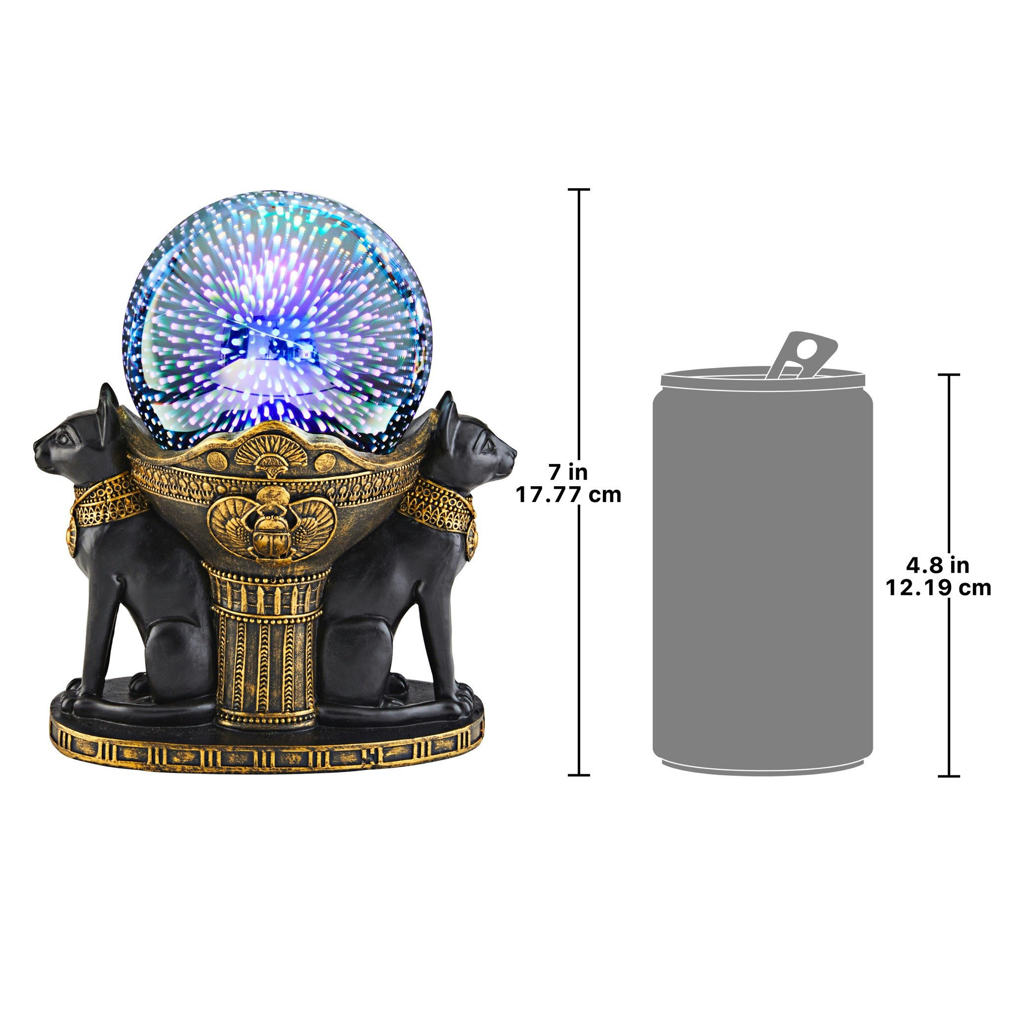 Toscano - Bastet Cat Goddess Cosmic Sphere Illuminated Statue