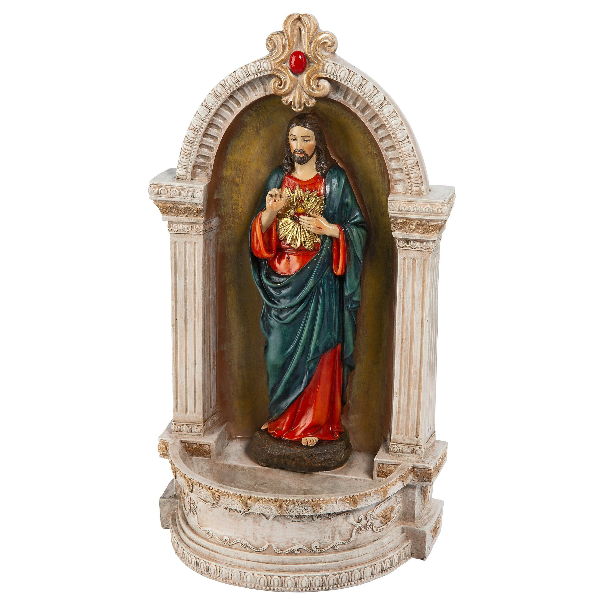 Toscano - Sacred Heart of Jesus Italian-Style Font Statue