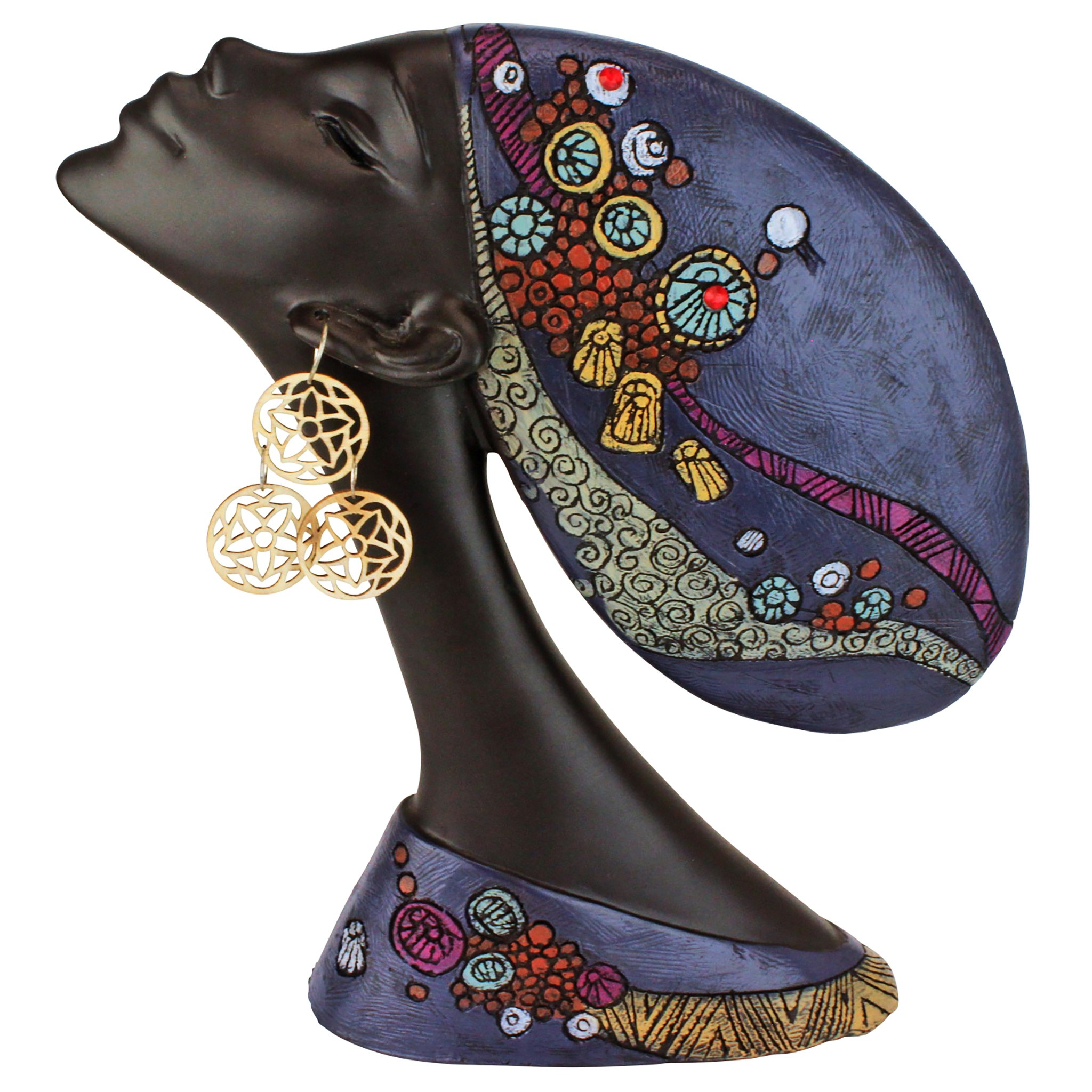 Toscano African Princess Gele Headdresses Nubian Maiden Sculptural Bust - Badu