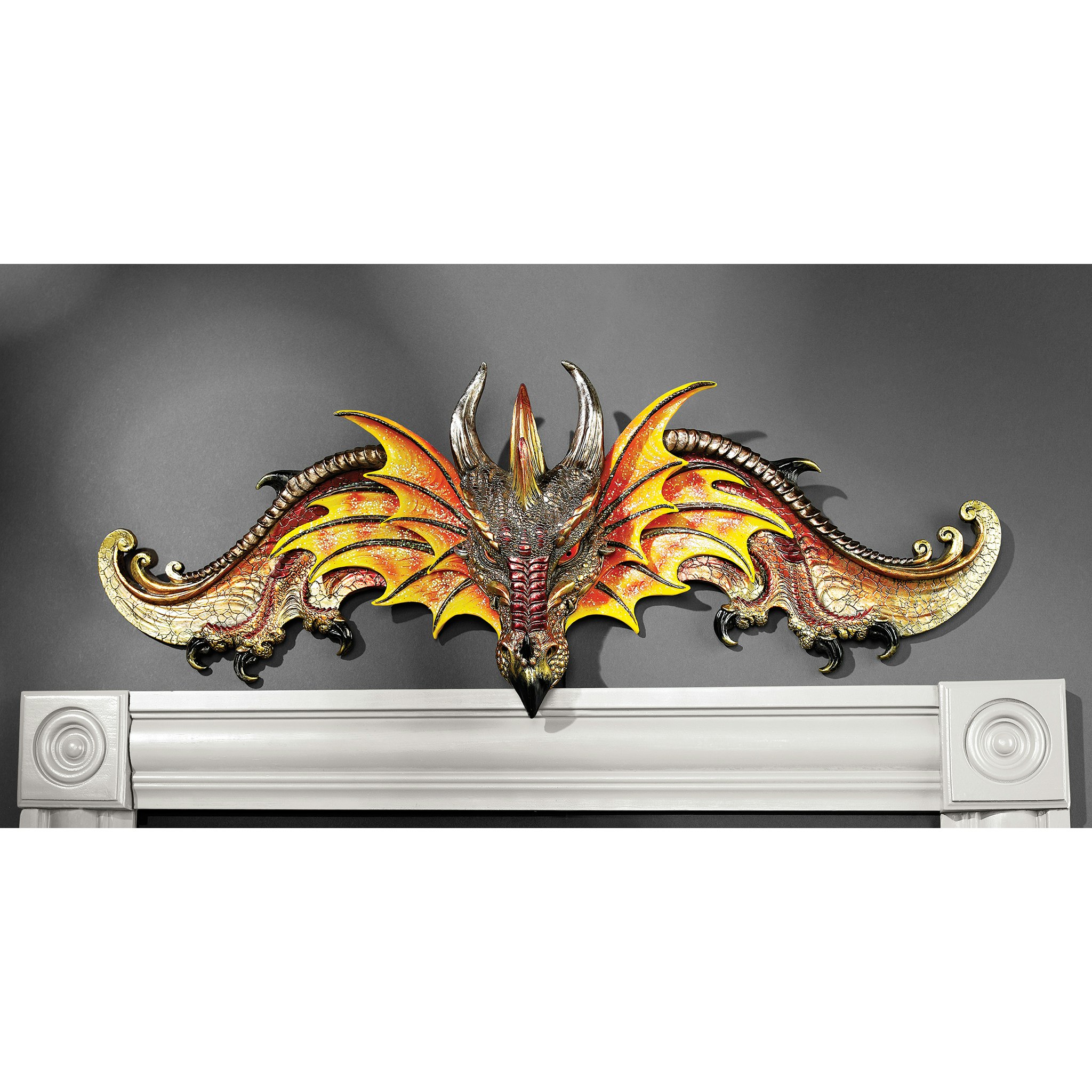 Toscano - Dragon of Kingsbridge Manor Sculptural Wall Pediment