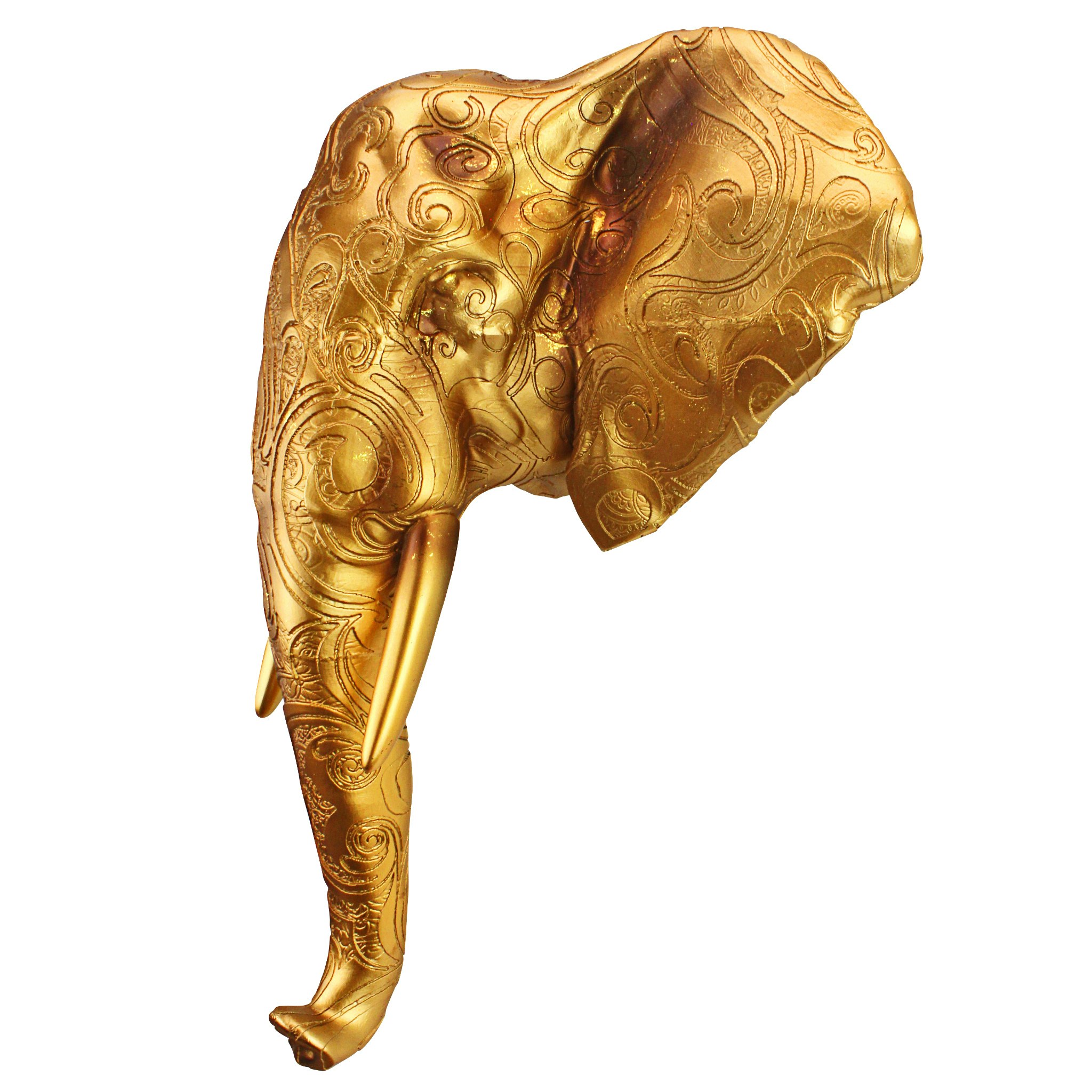 Toscano - Good Fortune Golden Mandala Elephant Wall Sculpture