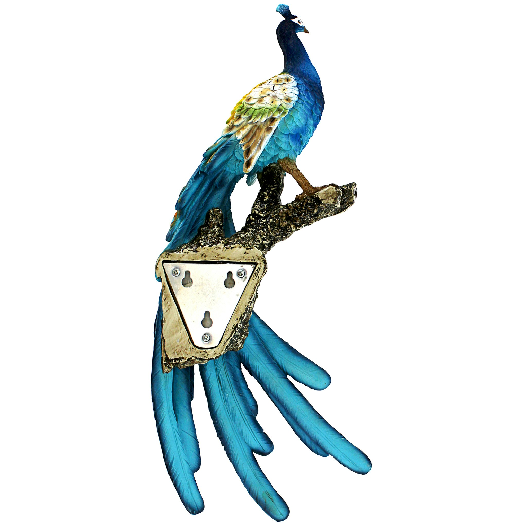 Toscano - Fine Feathers Perching Peacock Wall Sculpture