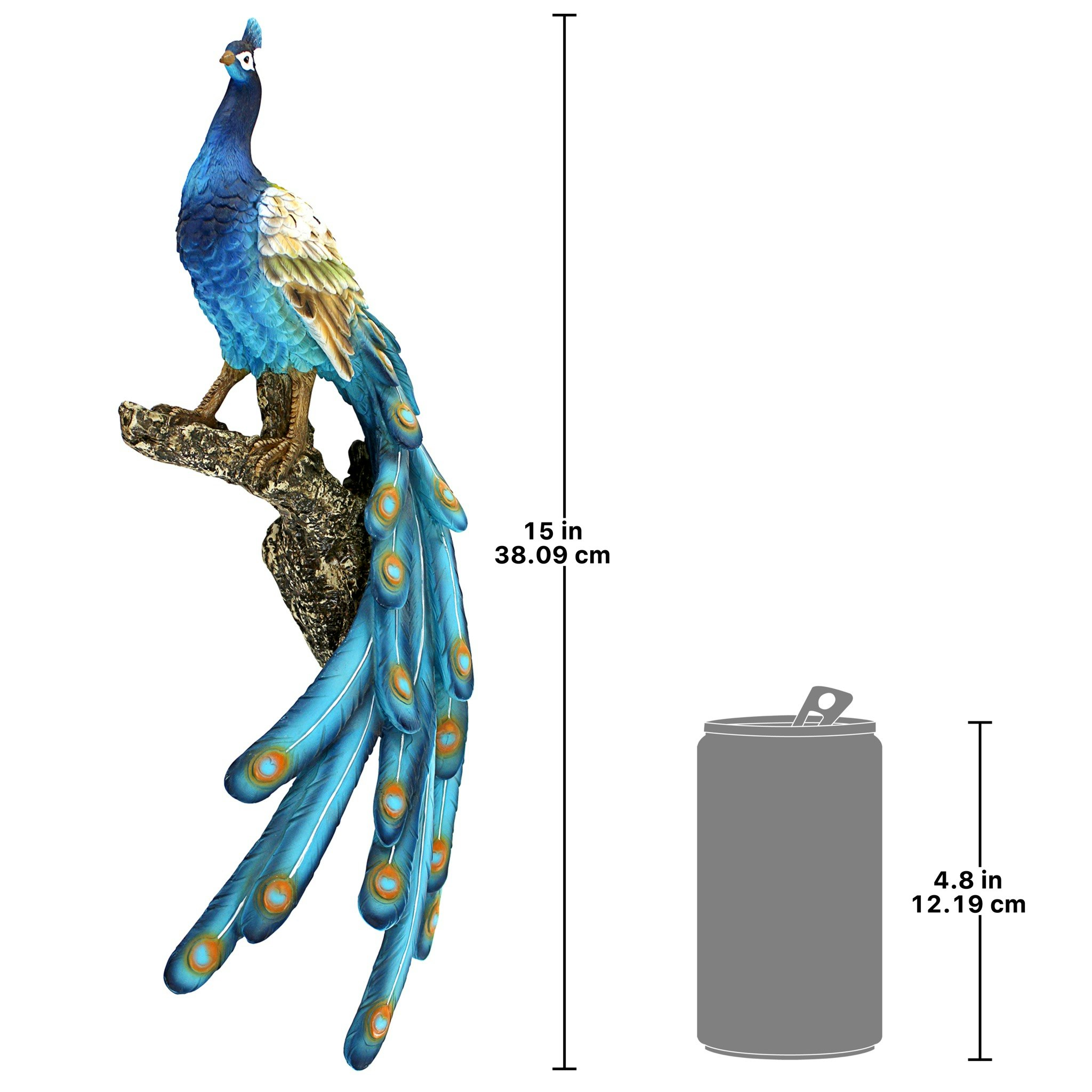 Toscano - Fine Feathers Perching Peacock Wall Sculpture