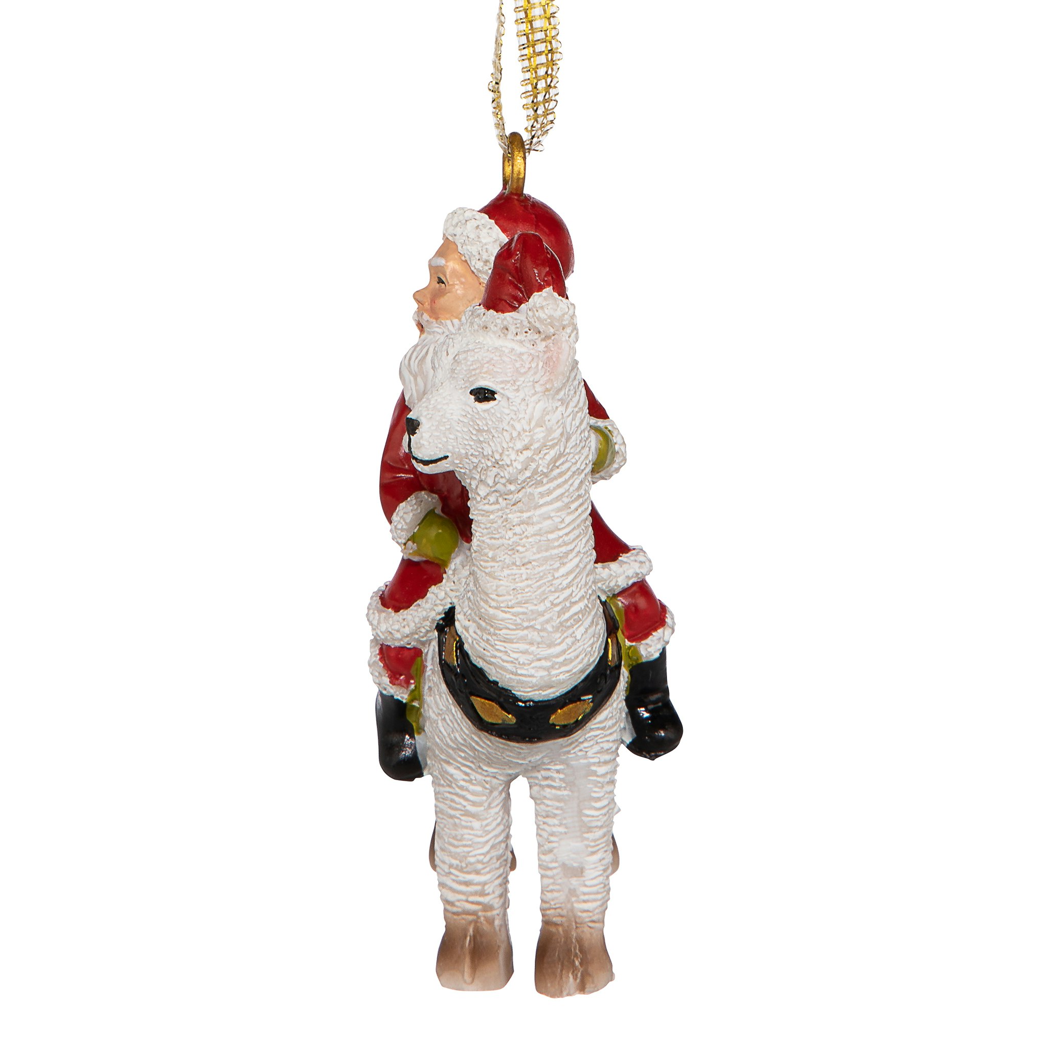 Toscano - Santa New Xmas Ride Llama Holiday Ornament