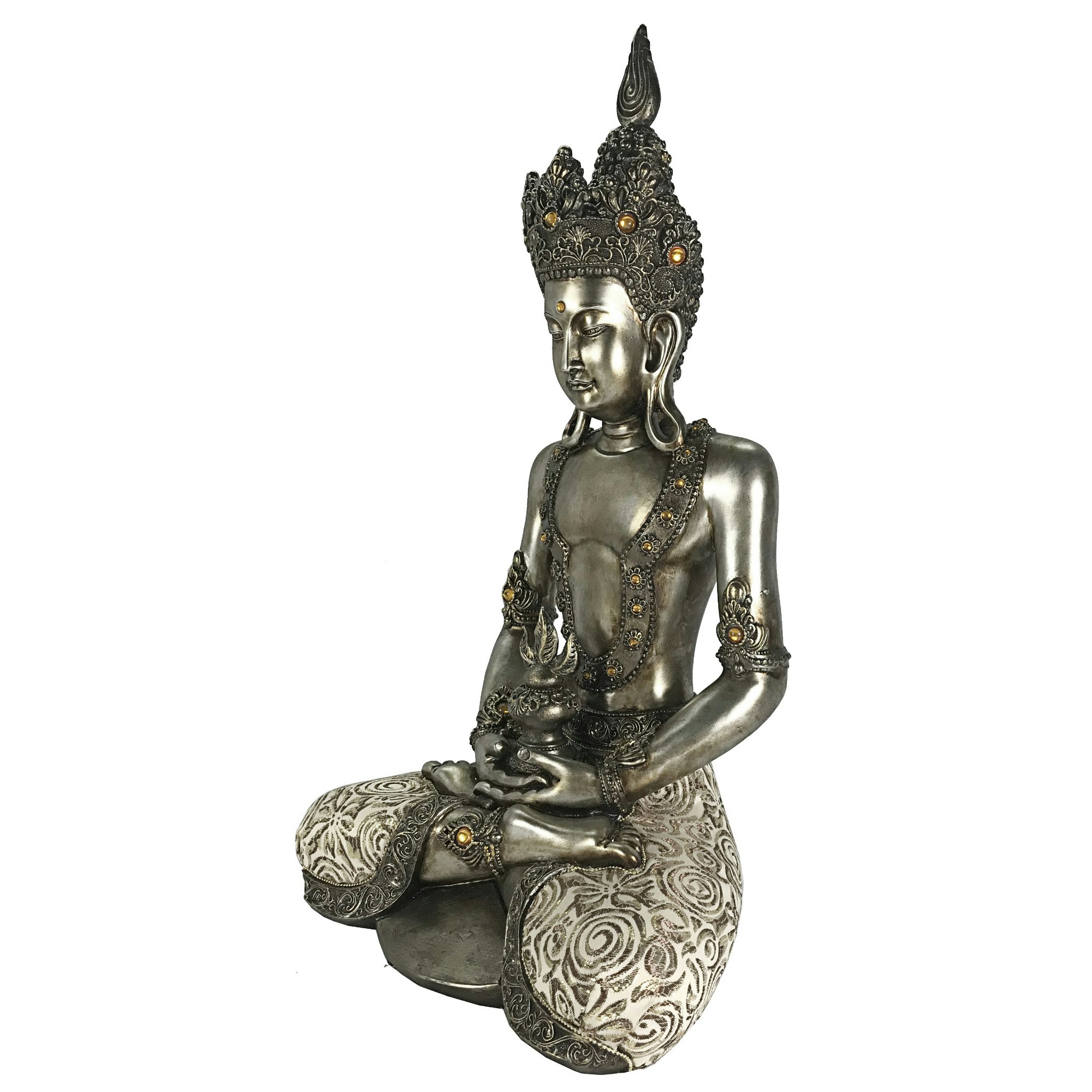 Toscano - Silver Tibetan Avalokitesvara Buddha Statue