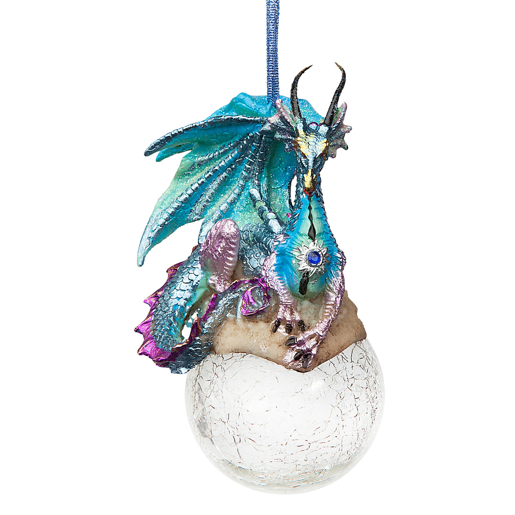 Toscano - Set of 3 Frost The Gothic Dragon Holiday Ornaments