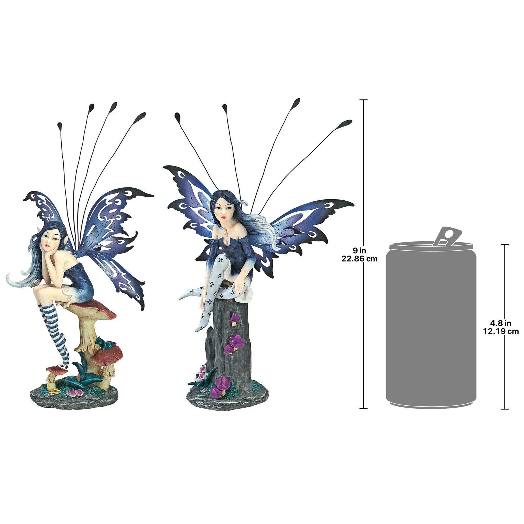 Toscano - Set of The Pepperwand Fairy Statues in Azure and Sapphire