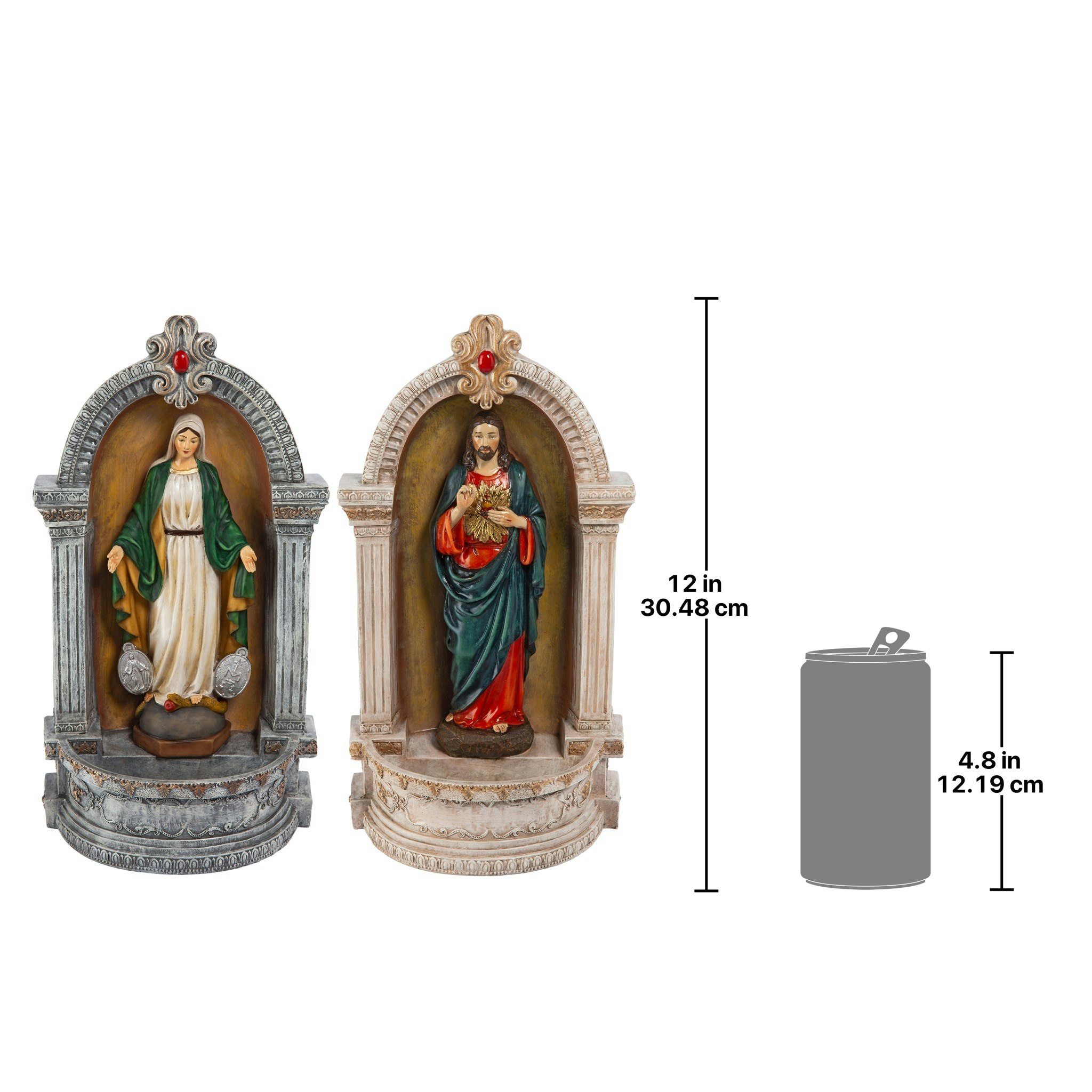 Toscano - Set of 2 Holy Family Devotionals Italian-Style Font StatuesSet of Two