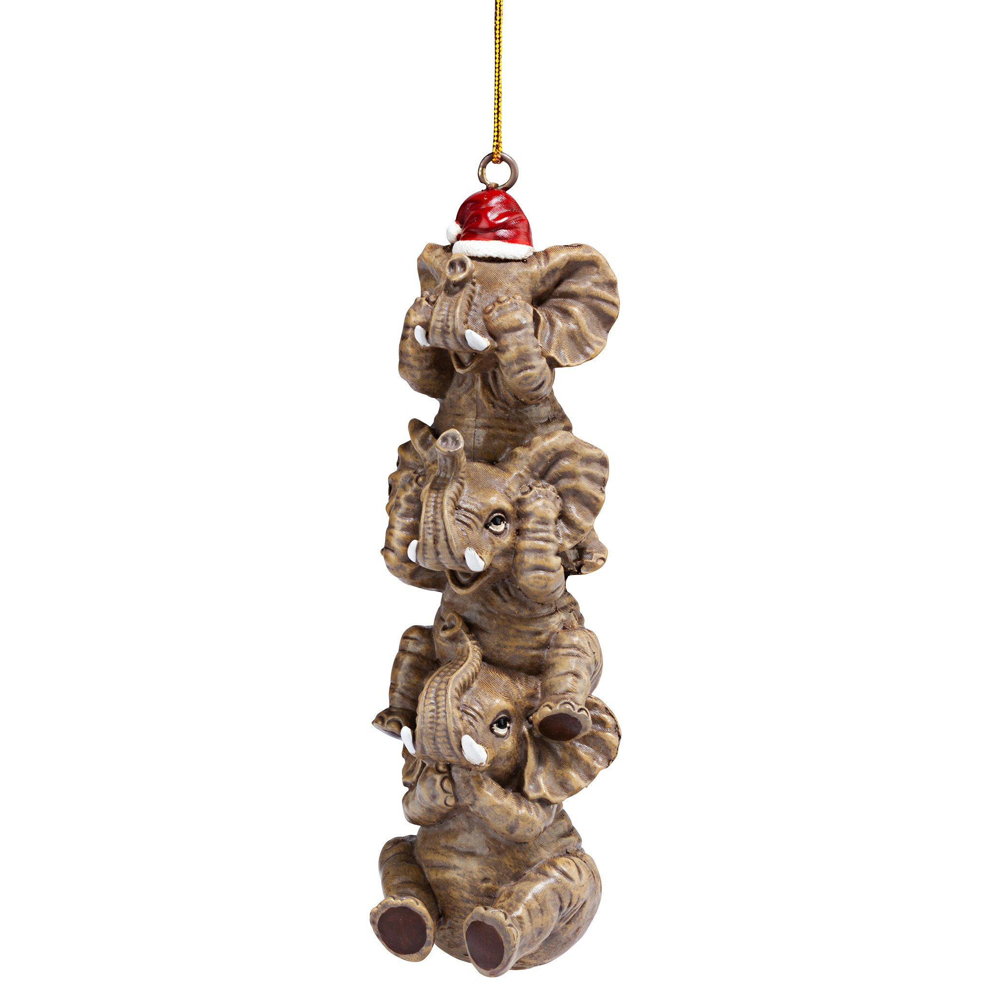 Toscano - See Speak Hear No Evil Elephant Holiday Ornament