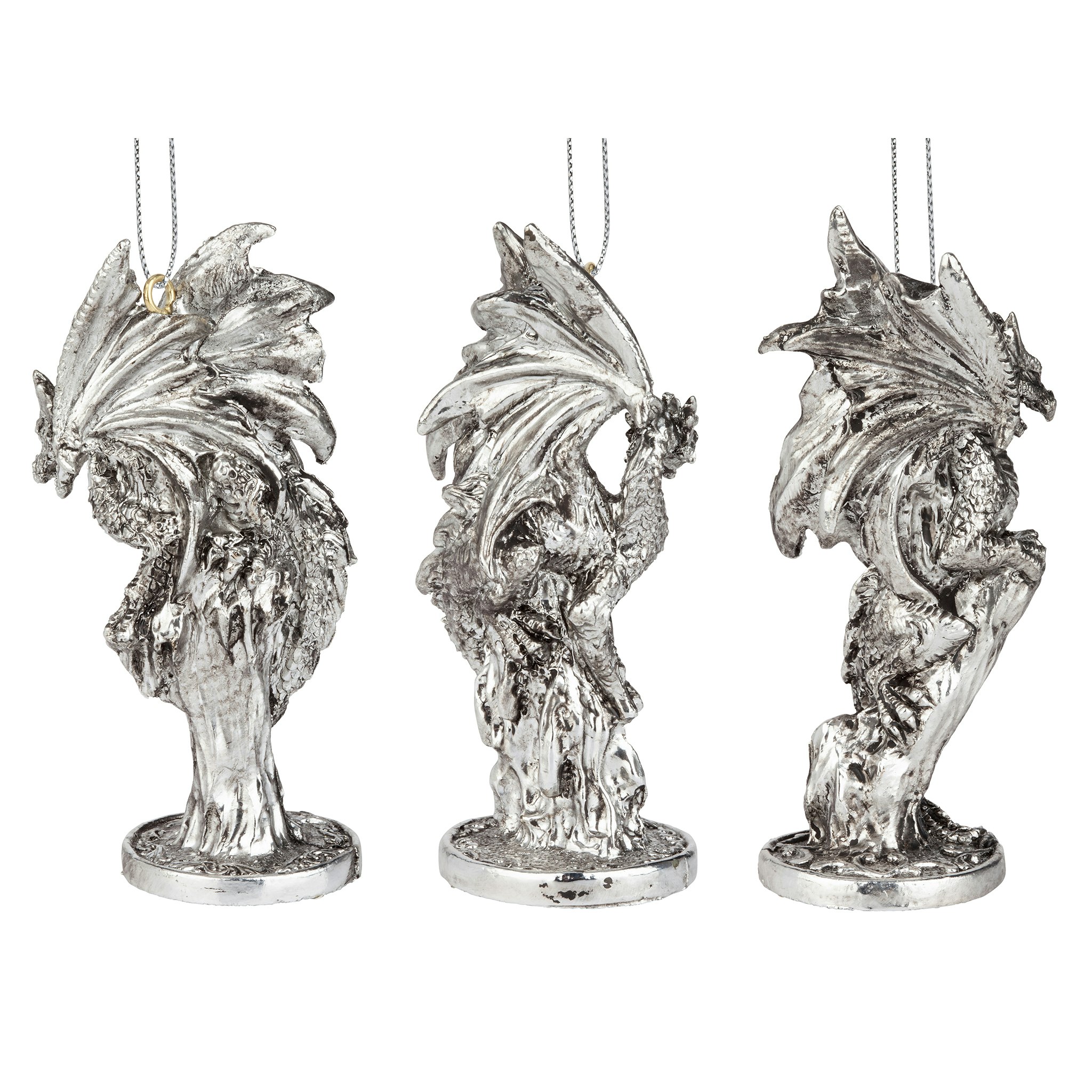 Toscano - Set of Three Dragons of the Amesbury Holiday Gemstone Ornaments