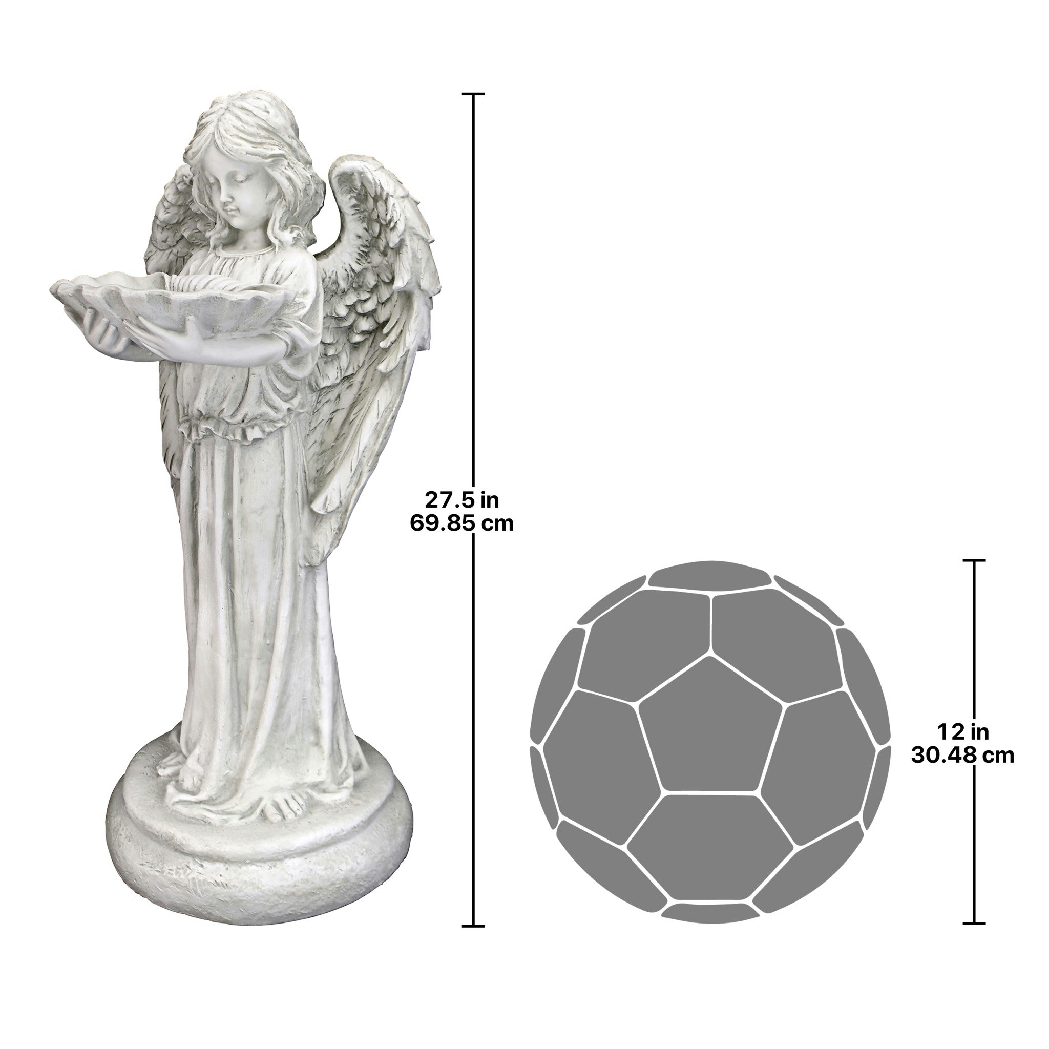 Toscano - Tranquil Guardian Angel Birdbath Feeder Statue