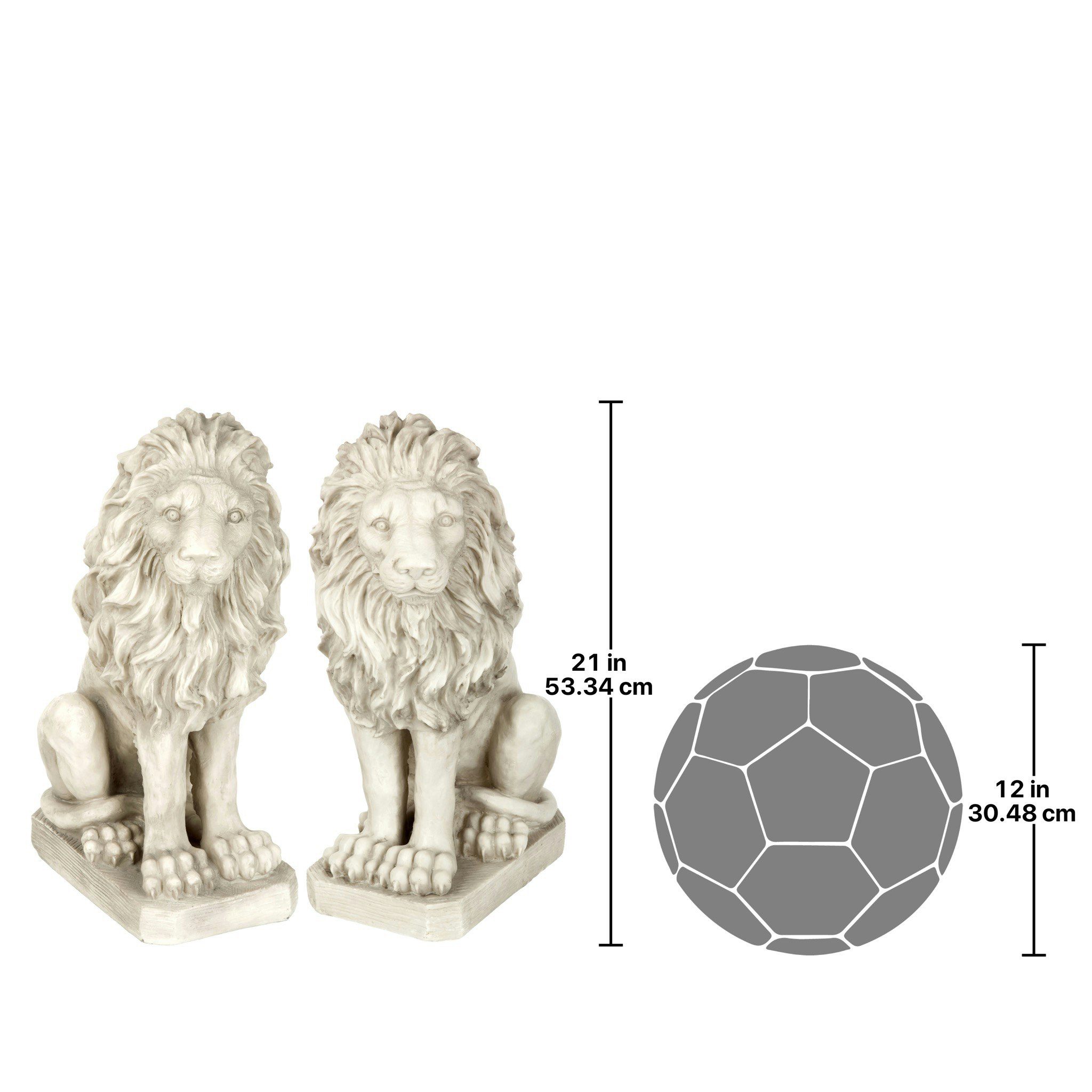 Toscano - Set of Mansfield Manor Lion Sentinel Statue Left and Right