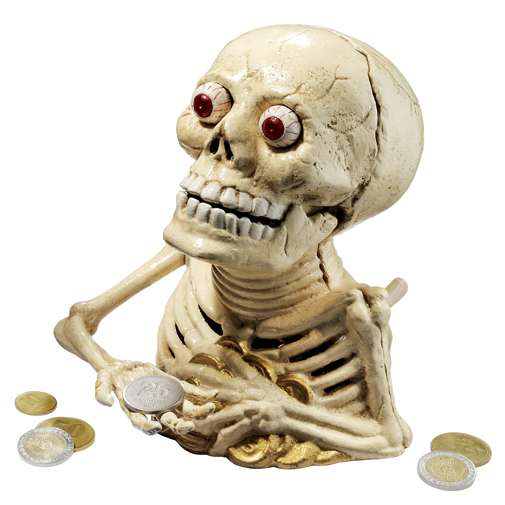Toscano - Bugged-Out Hungry Skeleton Mechanical Coin Bank