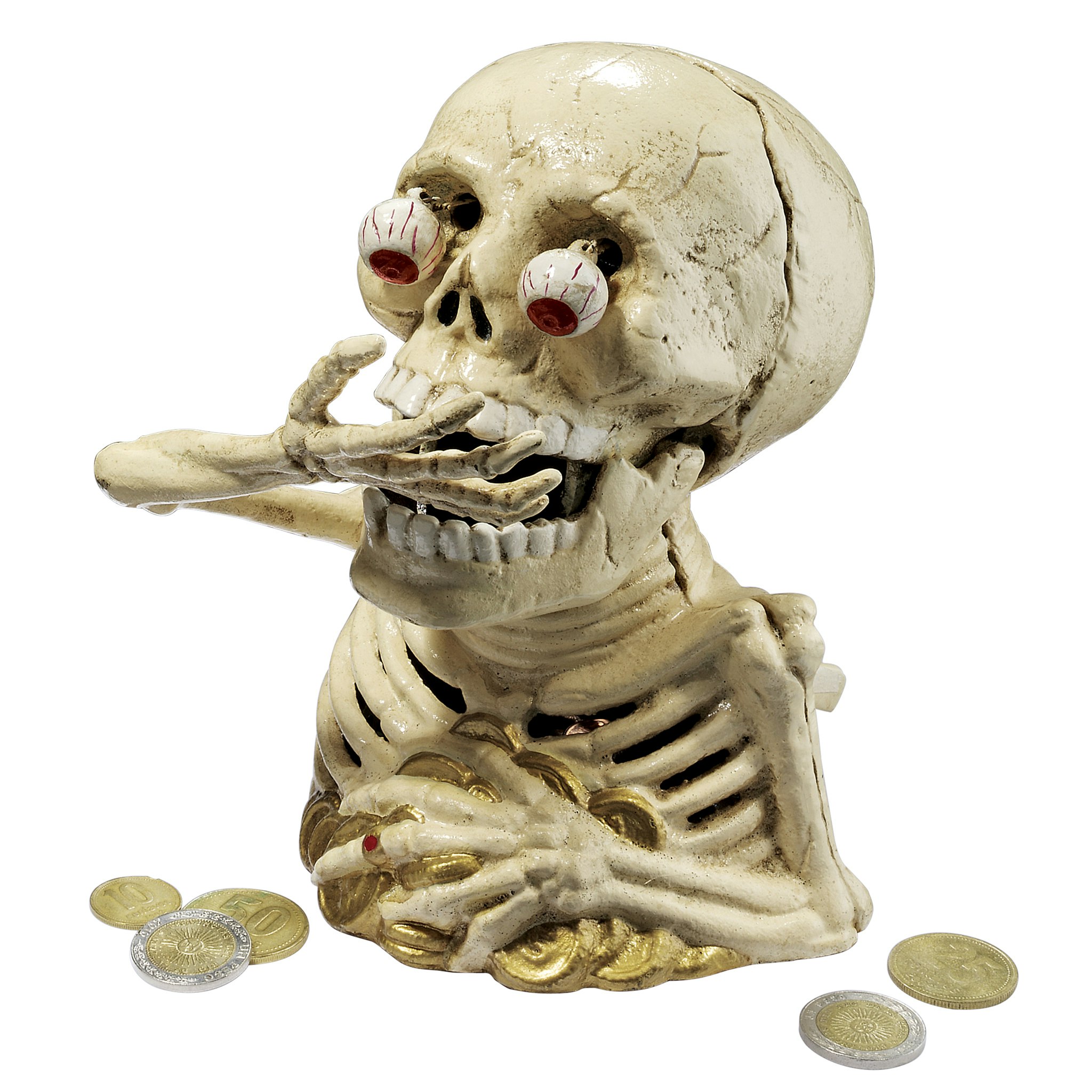 Toscano - Bugged-Out Hungry Skeleton Mechanical Coin Bank