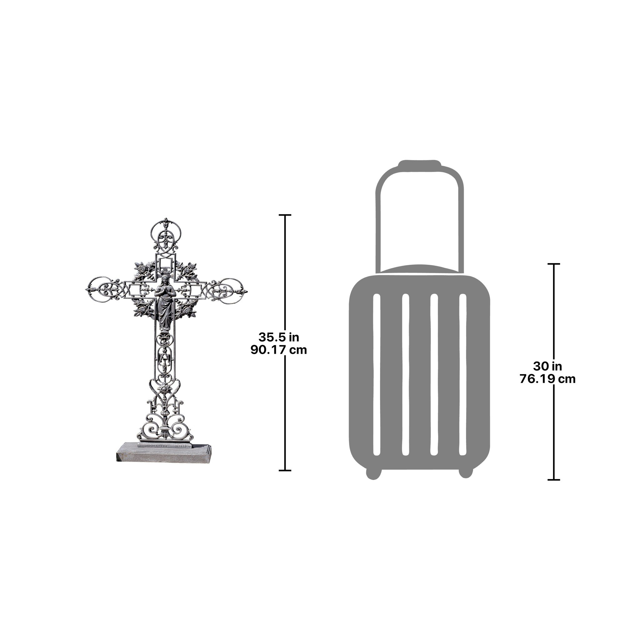 Toscano - The Veneration Our Lady of the Roses Iron Cross Statue