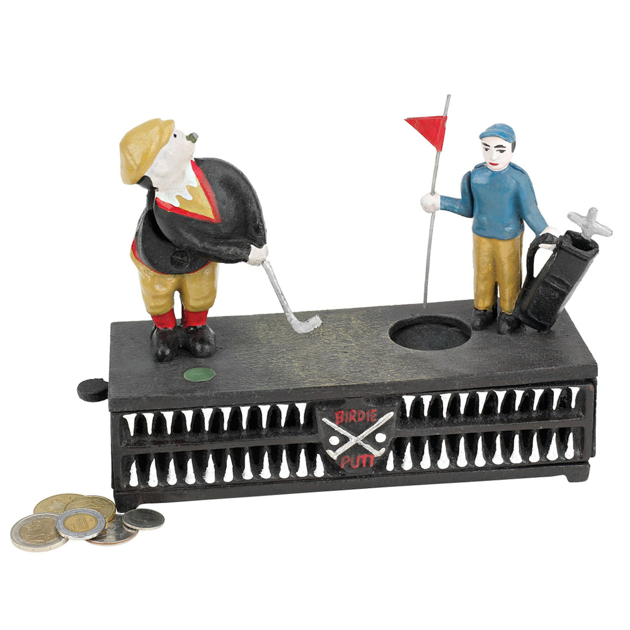 Toscano - The Golfer This Putt is for a Birdie Collectors Mechanical Coin Bank