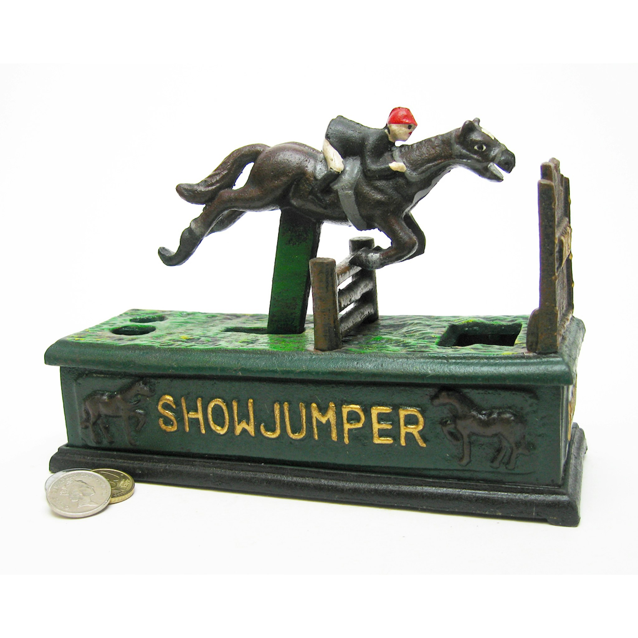 Toscano - Equestrian Show Jumper Authentic Mechanical Coin Bank