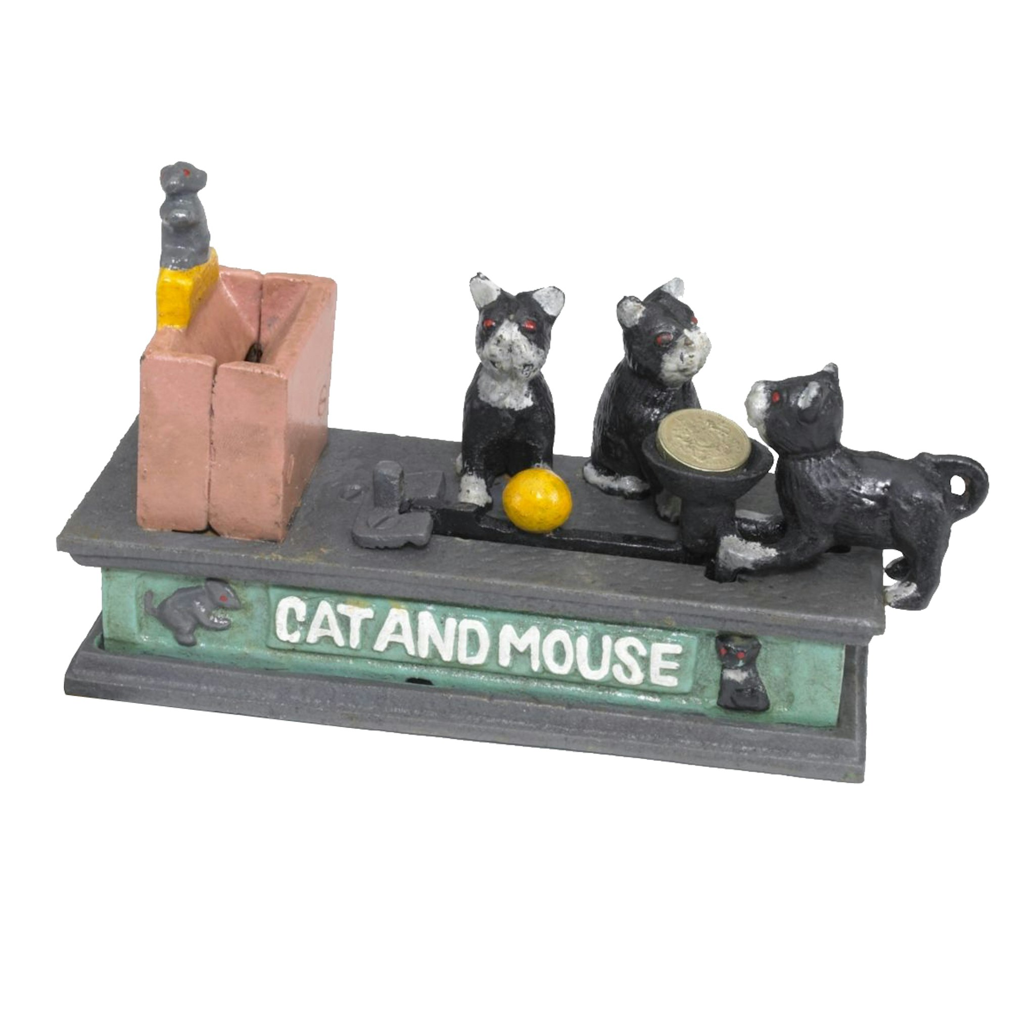 Toscano - Cat and Mouse Authentic Mechanical Coin Bank