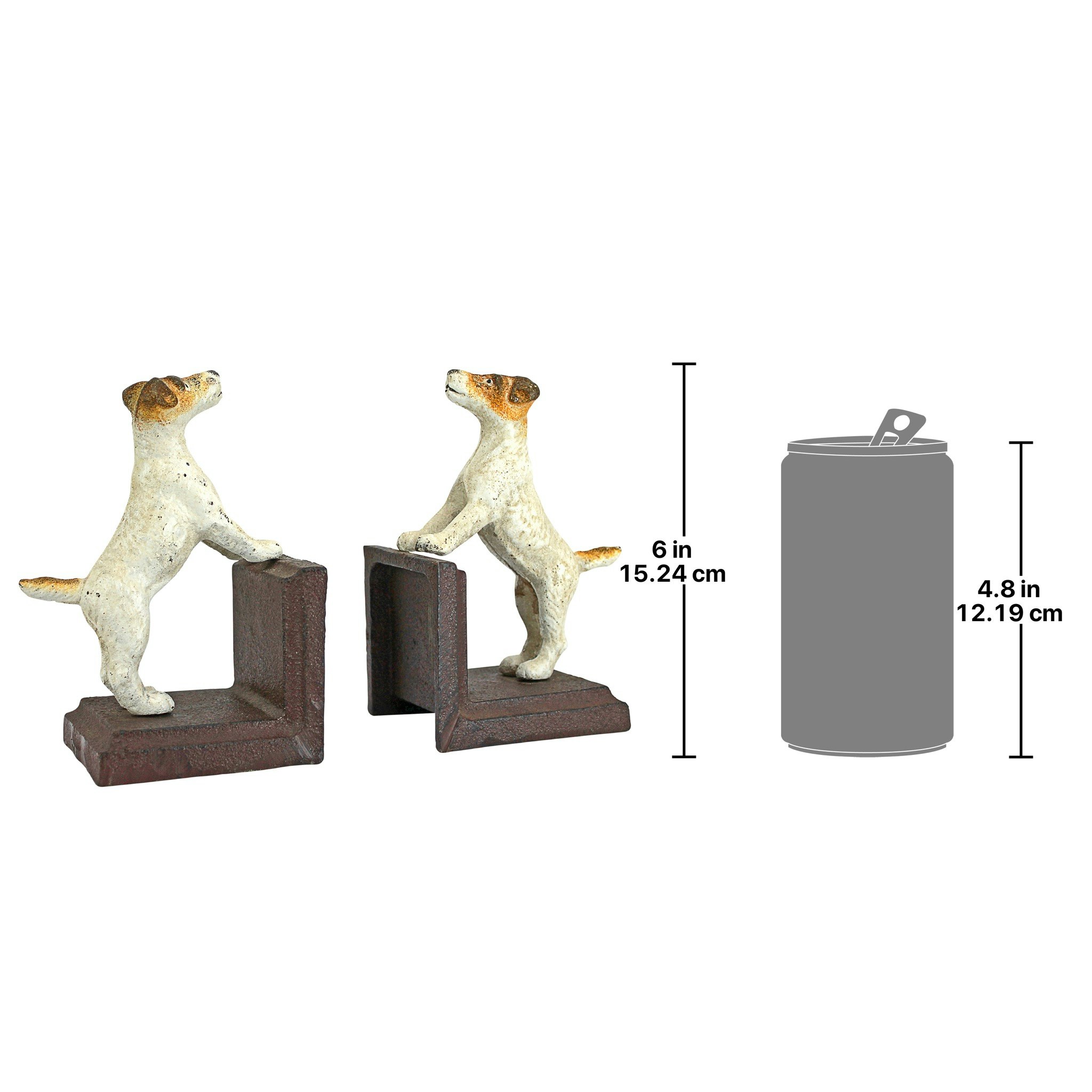 Toscano - Jack Russell Terrier Dog Sculptural Dog Bookend Pair in Cast Iron