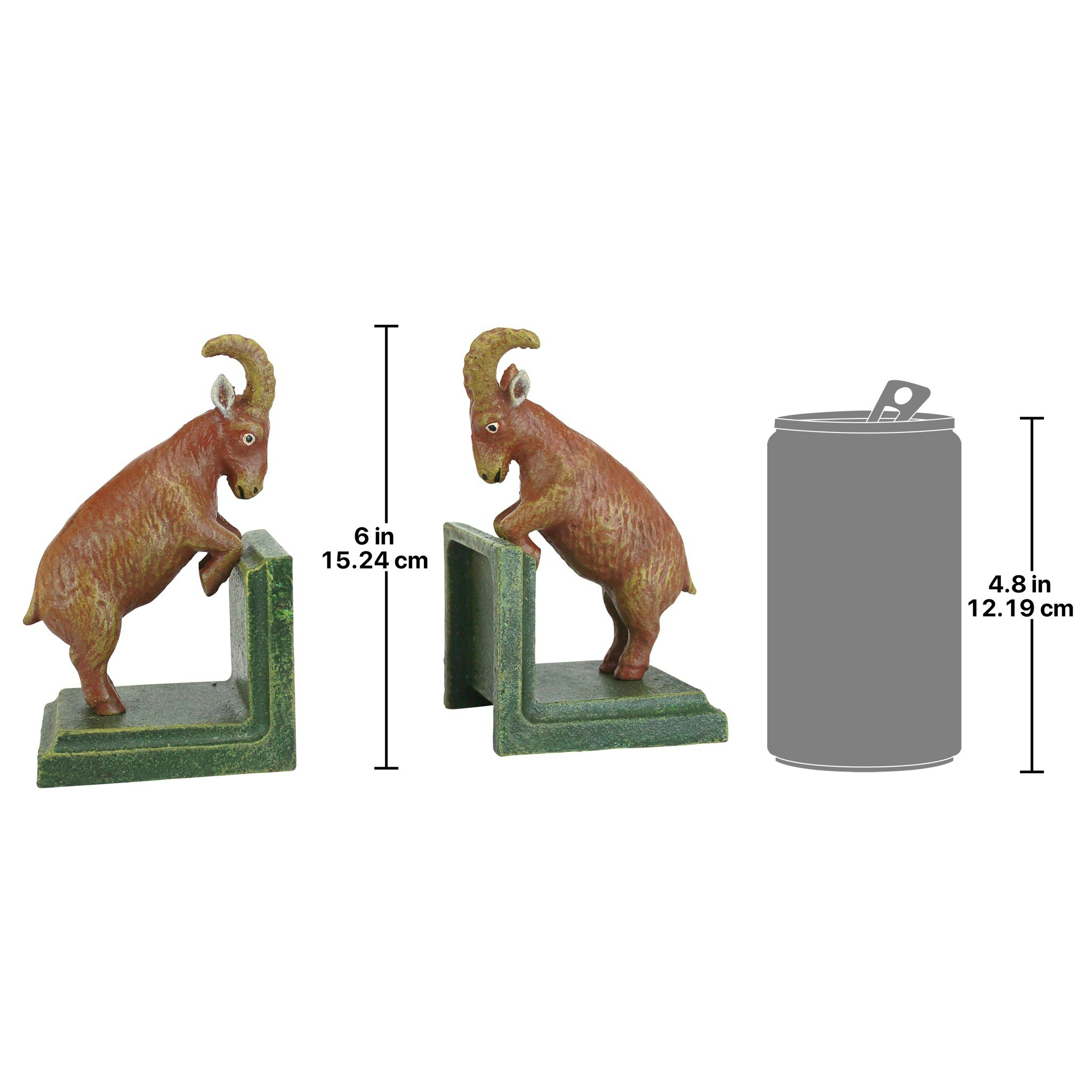 Toscano - Billy Goat Sculptural Bookend Pair in Cast Iron