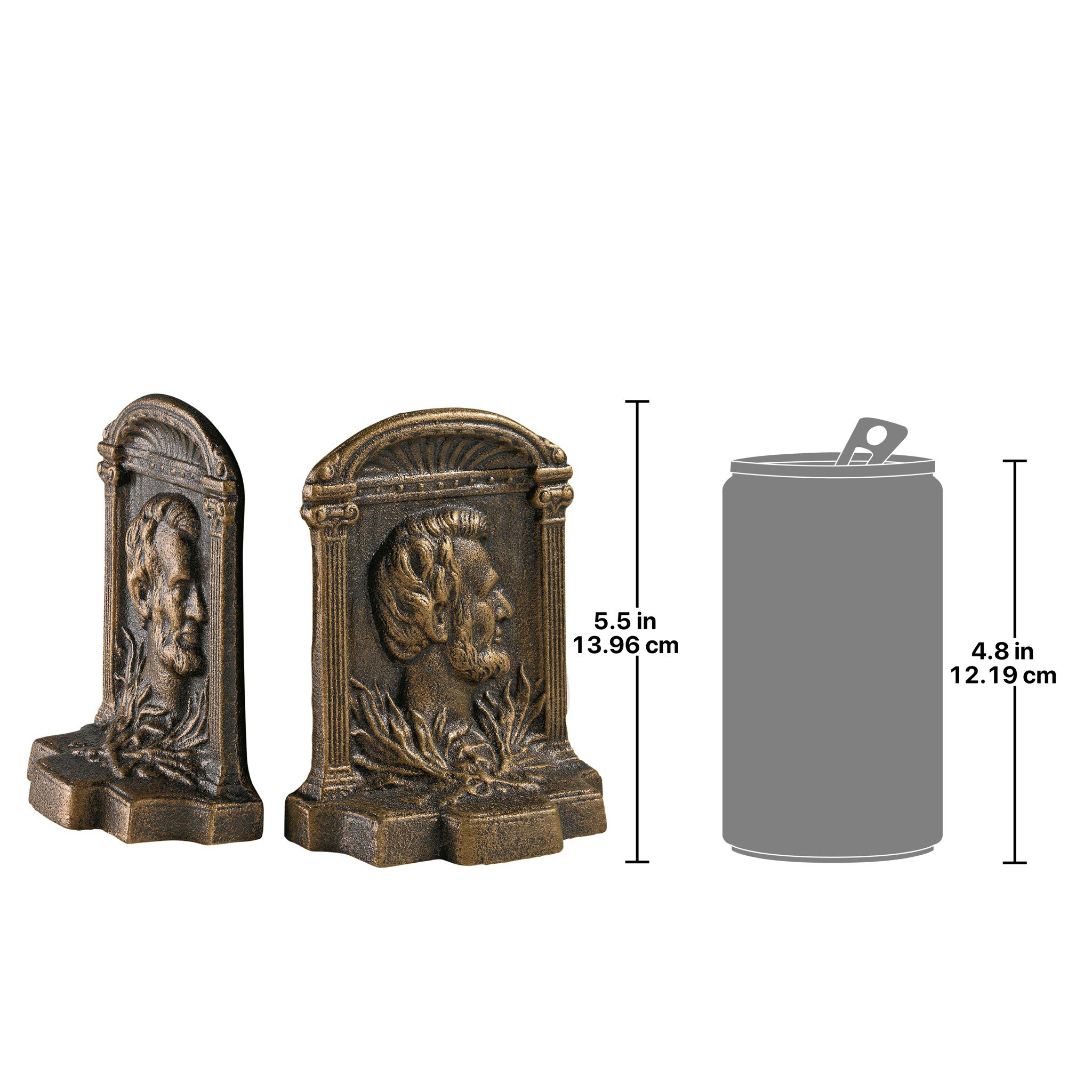 Toscano - Abraham Lincoln Sculptural Bookend Pair in Cast Iron