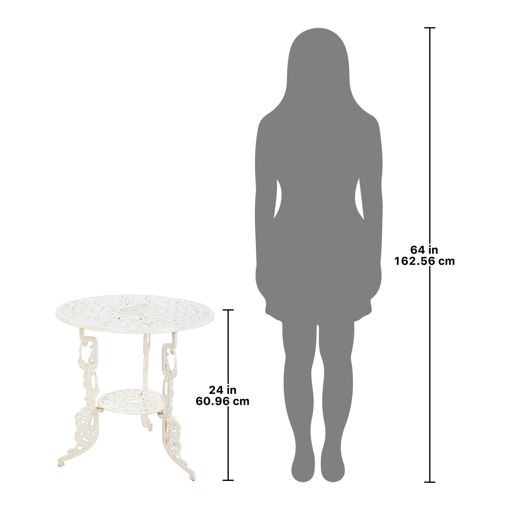 Toscano - Villa Ravello Rose Garden Table in Ancient Ivory, Iron