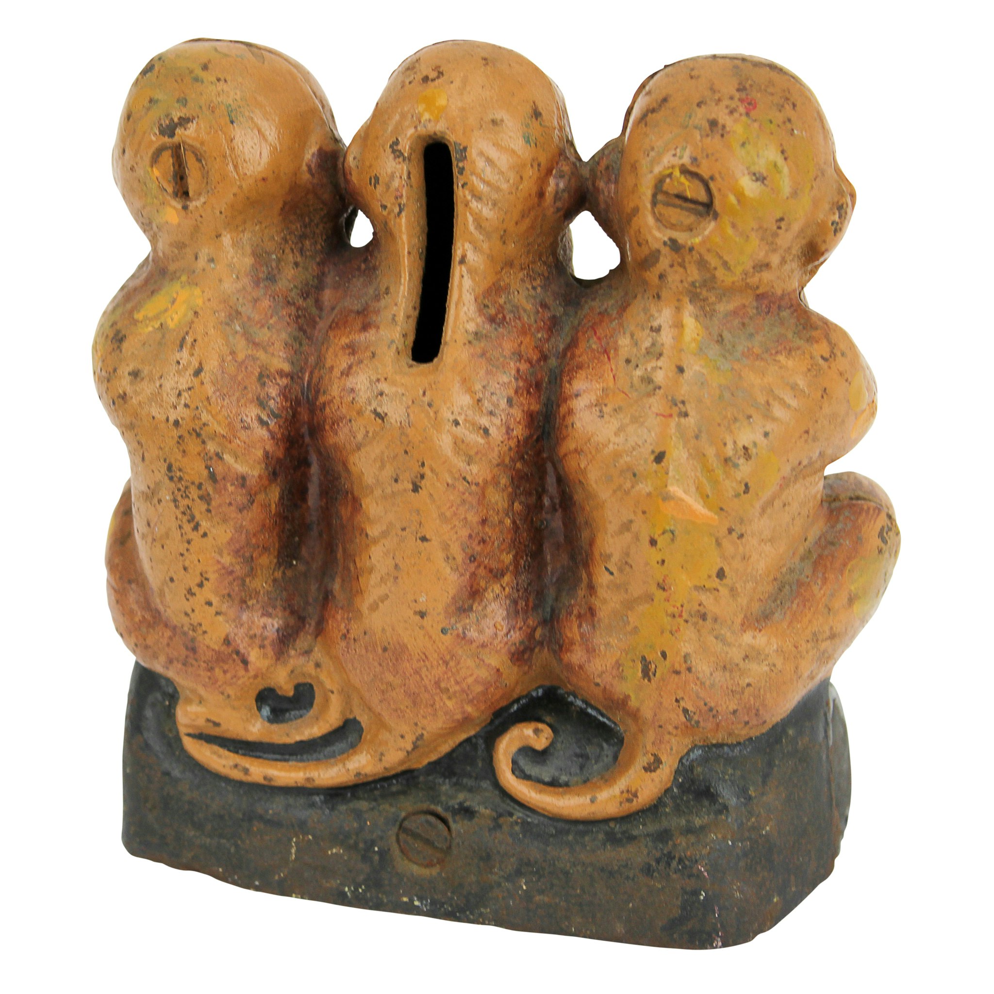 Toscano - Speak No See No Hear No Evil Monkeys Still Action Coin Bank