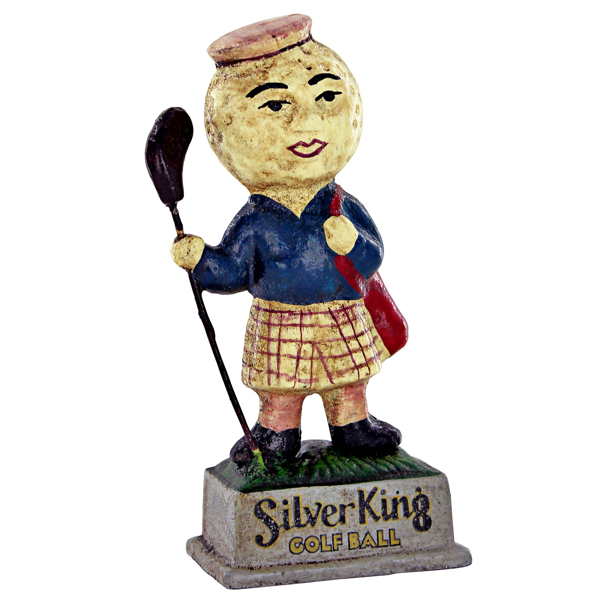 Toscano - Silver King Golf Ball Advertisement Golfer Statue