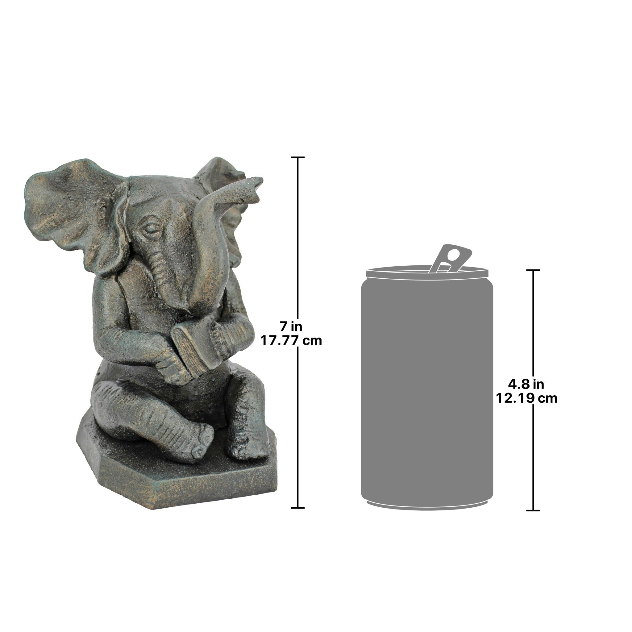 Toscano - Educated Elephant Bookend in Cast Iron