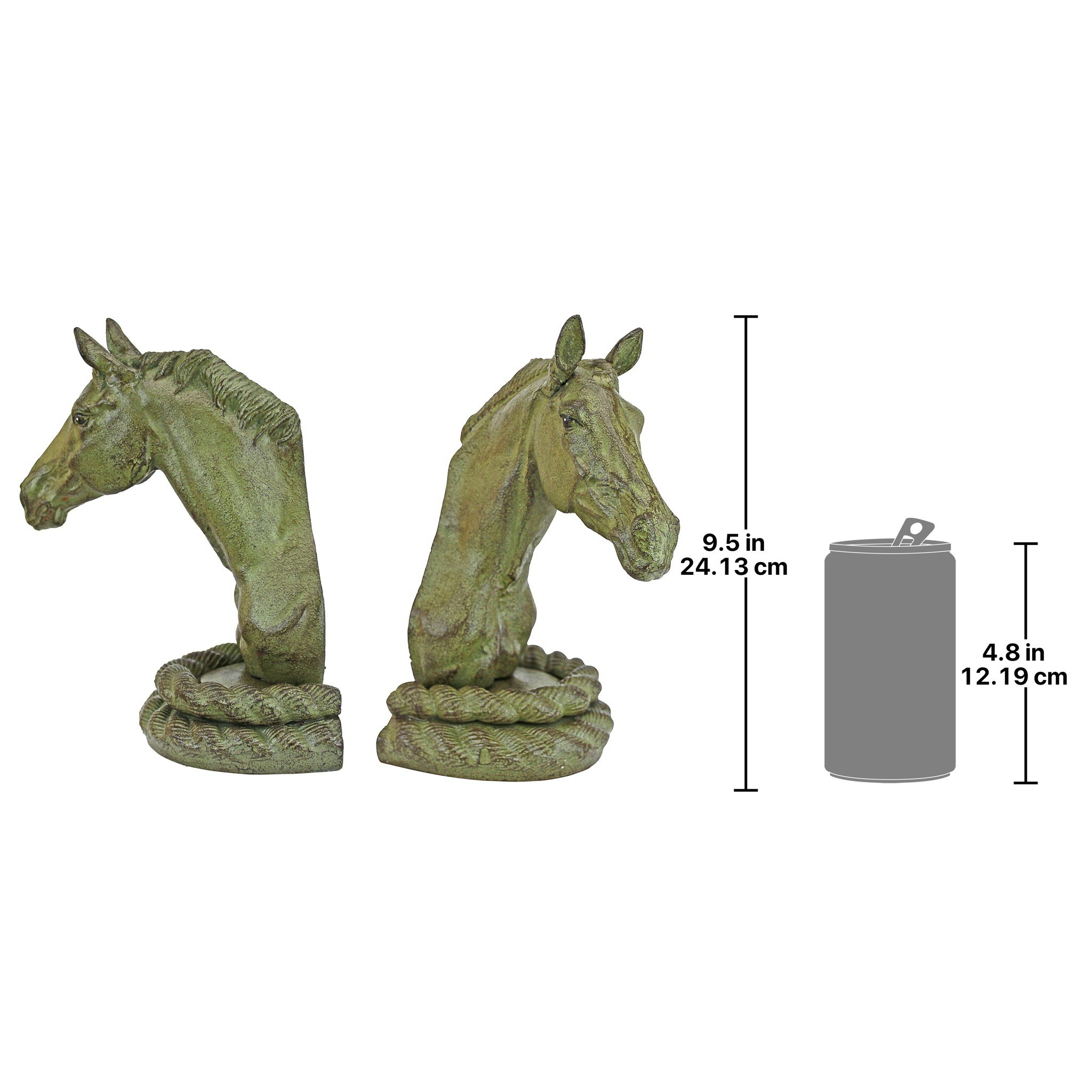 Toscano - Equestrian Elegance Horse Sculptural Bookend Pair in Cast Iron