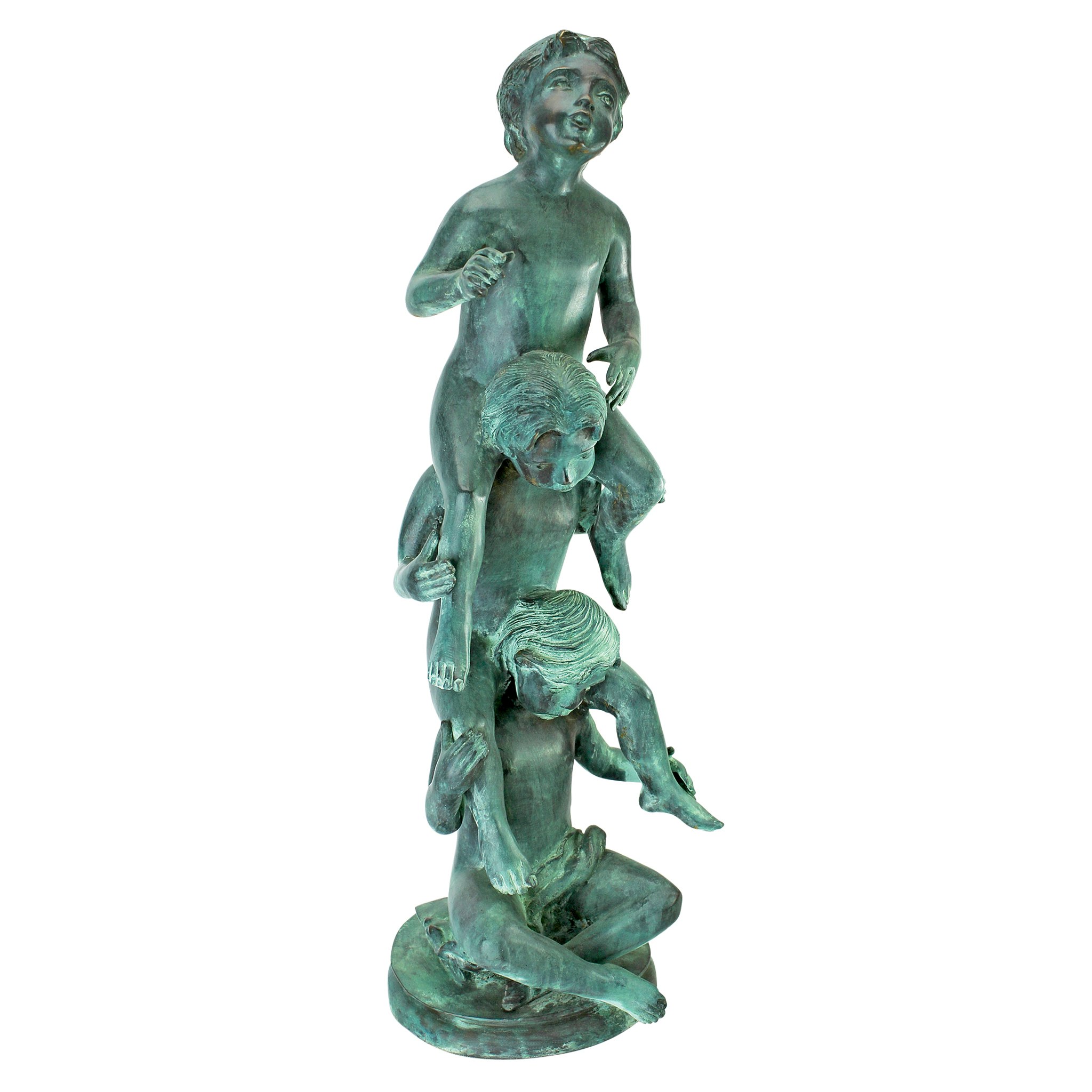 Toscano - Child Play Stacked Children Spitting Statue