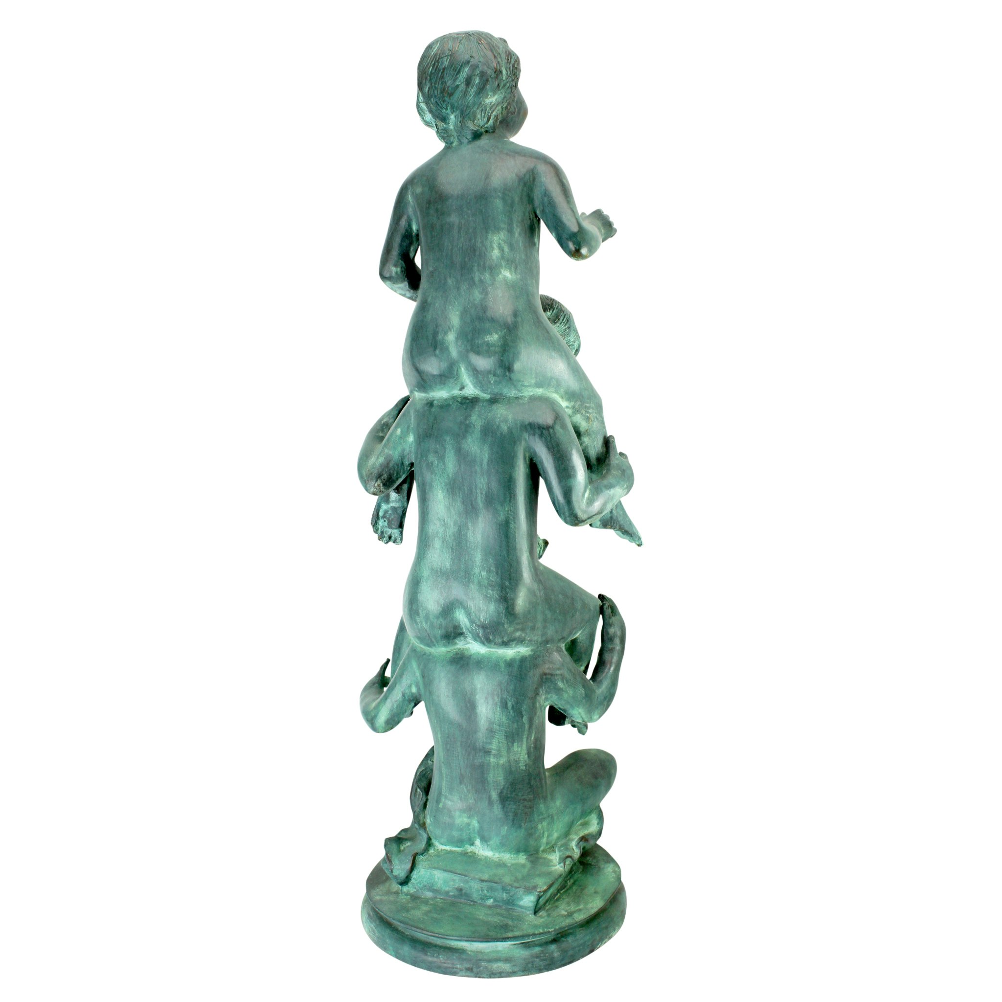 Toscano Child Play Stacked Children Spitting Statue - Medium