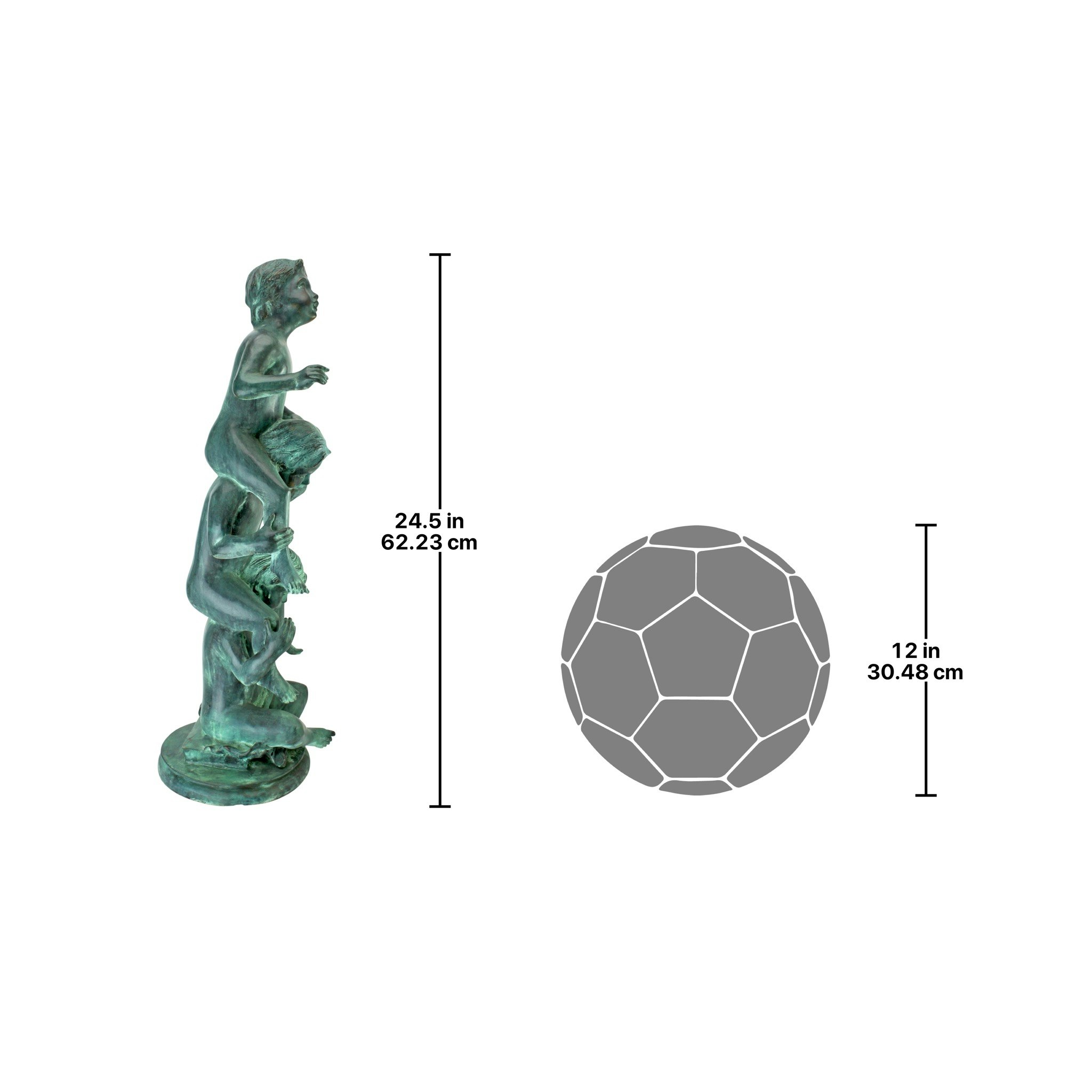 Toscano Child Play Stacked Children Spitting Statue - Medium