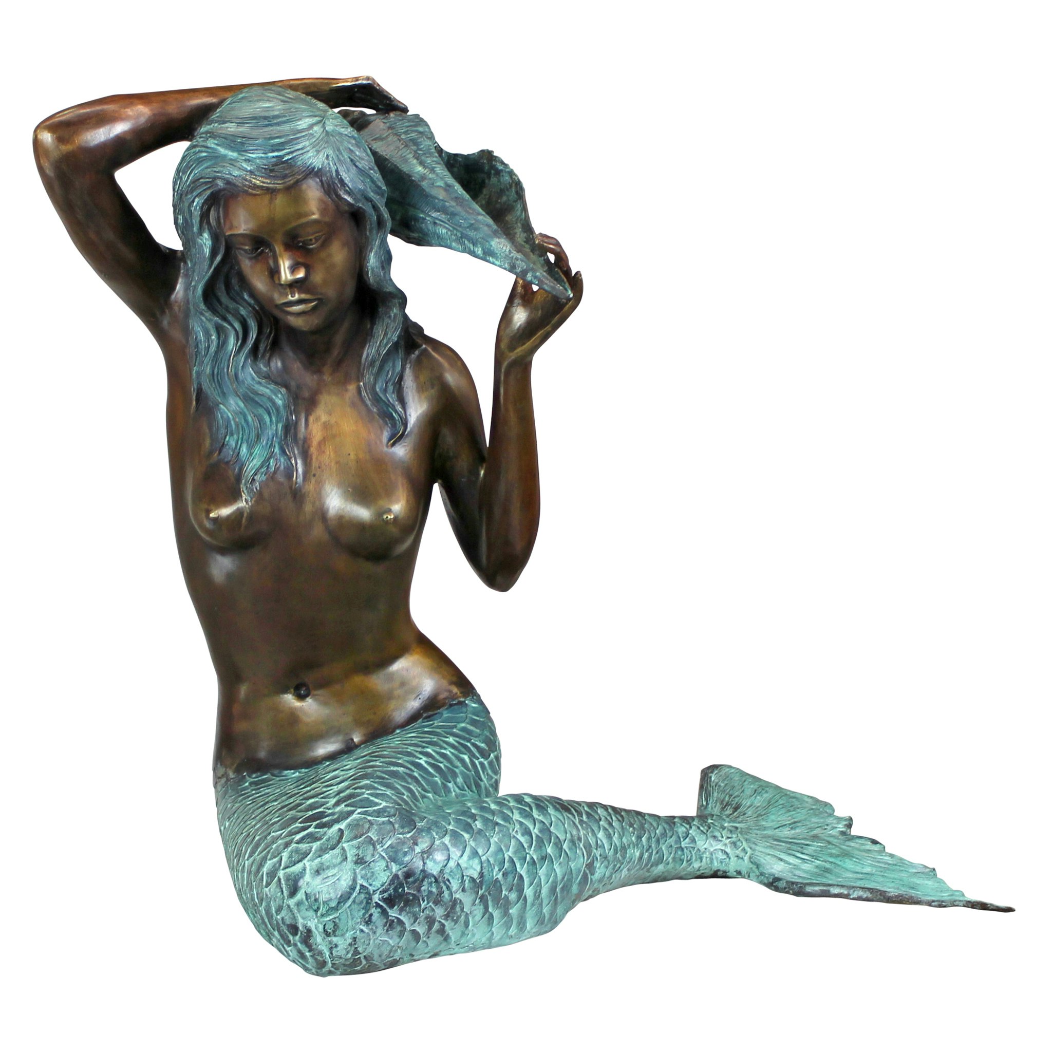 Toscano Mermaid of the Isle of Capri Piped Garden Statue - Large