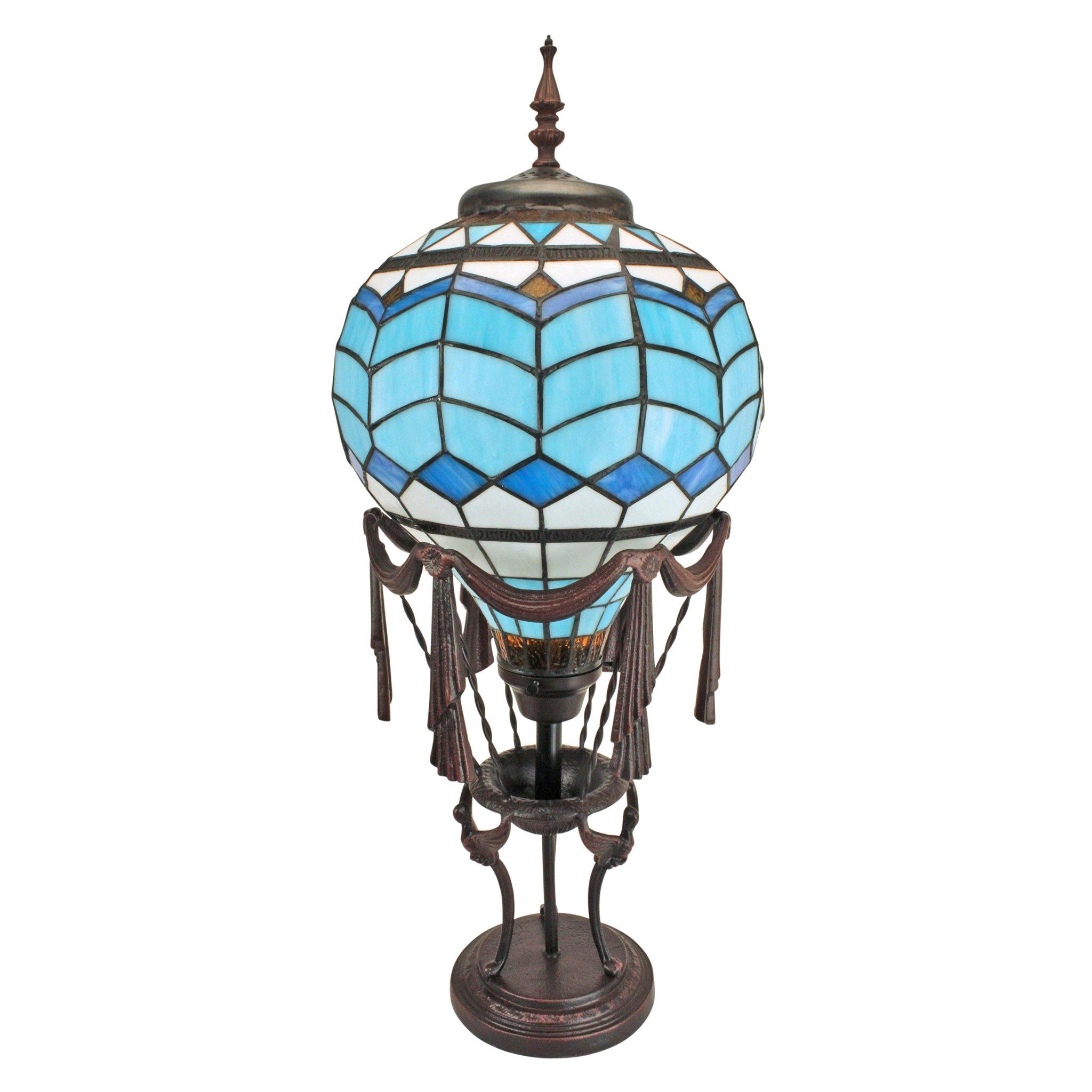 Toscano - Le Flesselles Hot Air Balloon Illuminated Stained Glass Statue