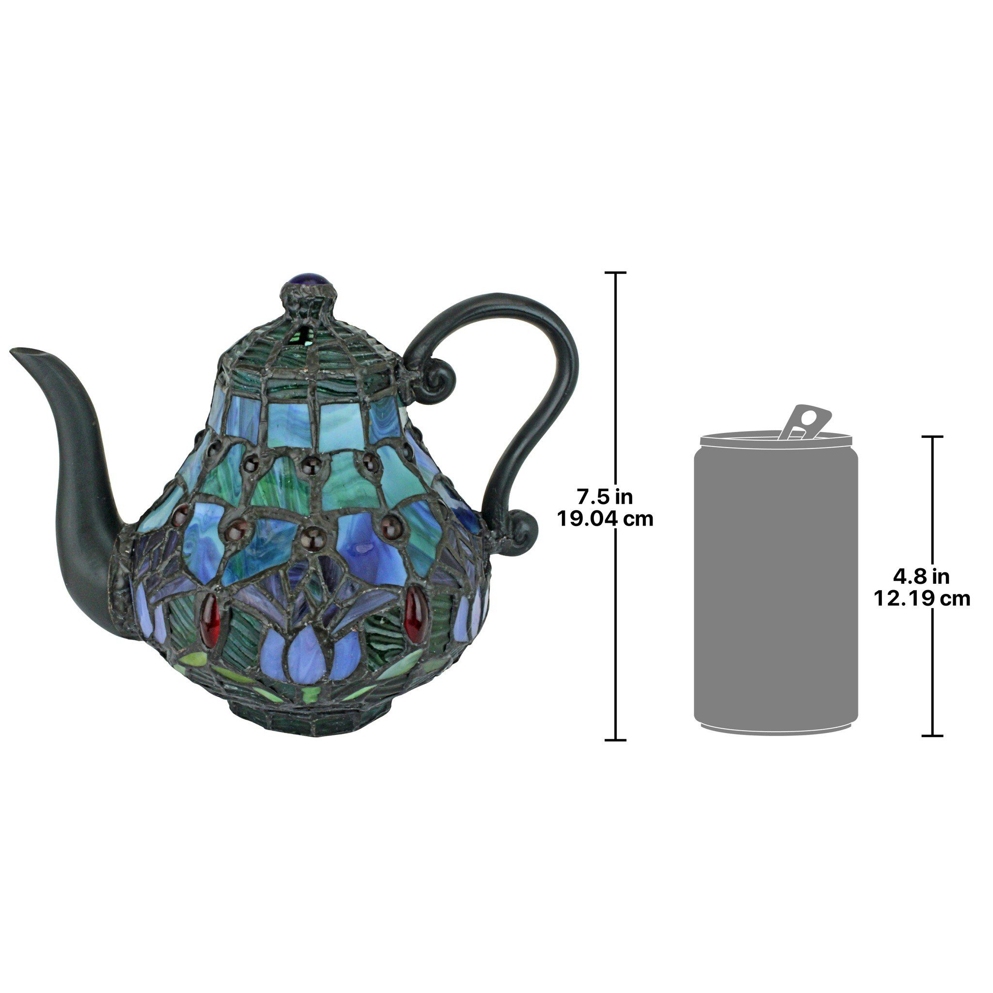 Toscano - Victorian Teapot Tiffany-Style Illuminated Sculpture