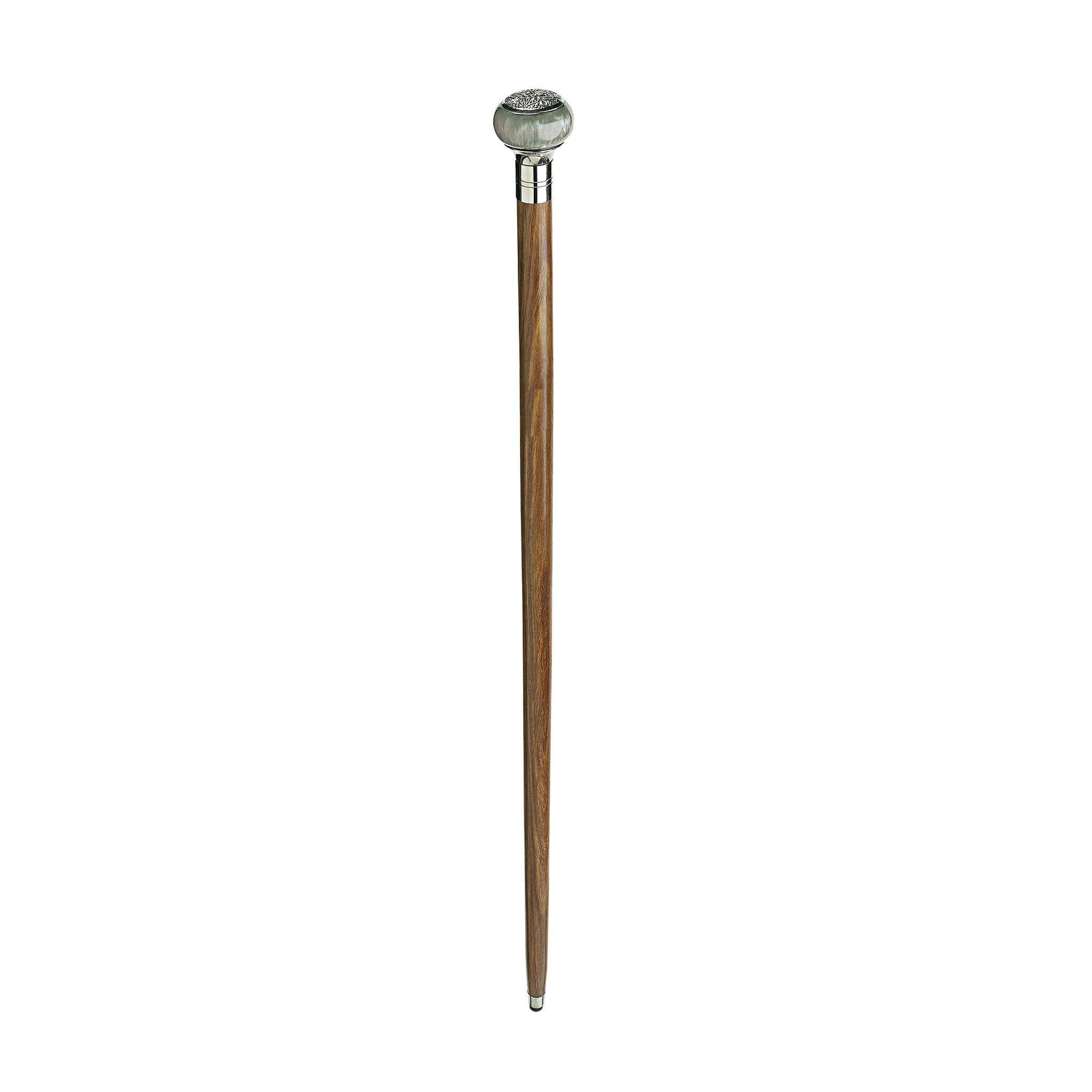 Toscano - Gentleman’s Choice Blue Gray Sphere Walking Stick in Chrome Capstick/Hardwood