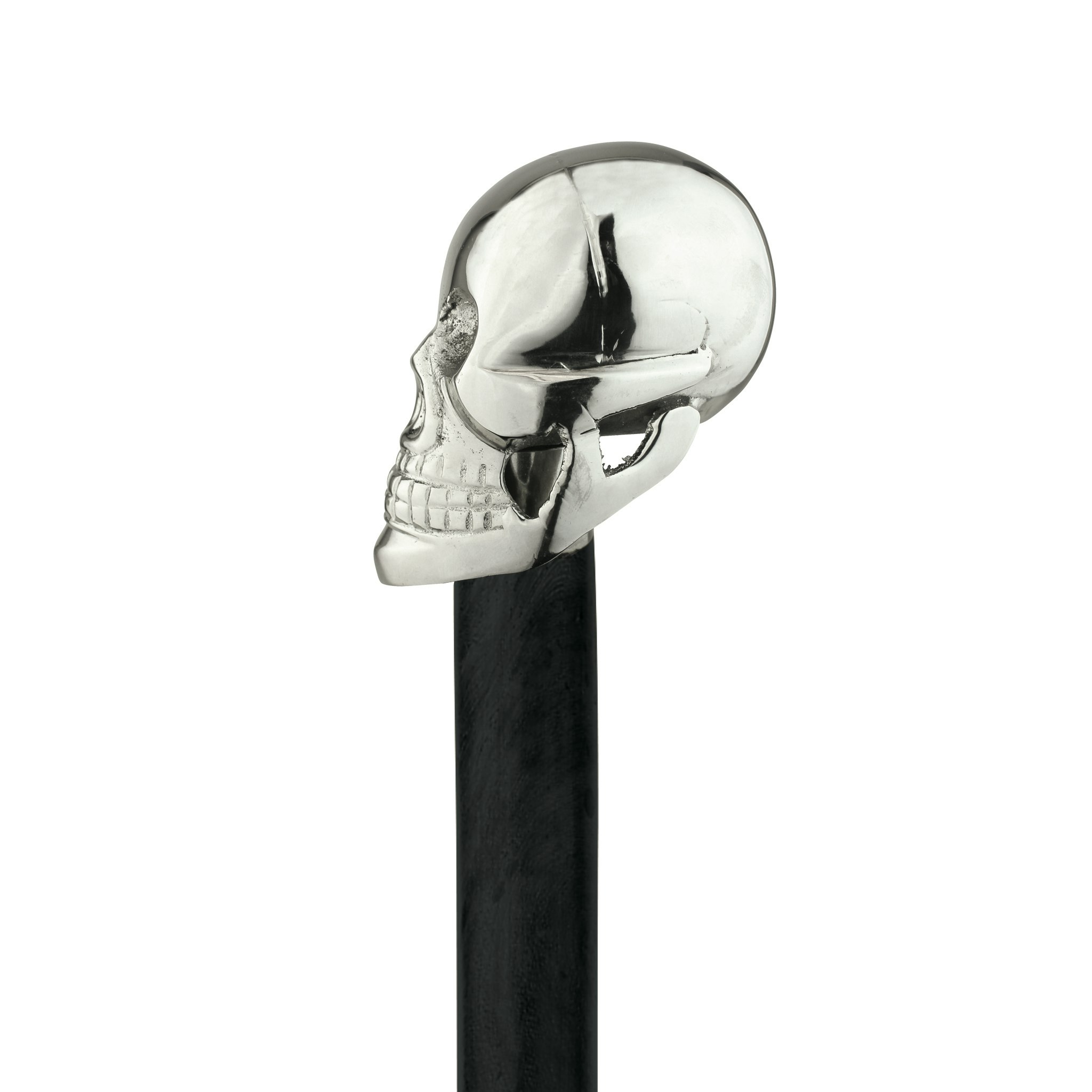 Toscano - Shakespearian Skull Alas Poor Yorick Walking Stick in Brass Capstick/Hardwood