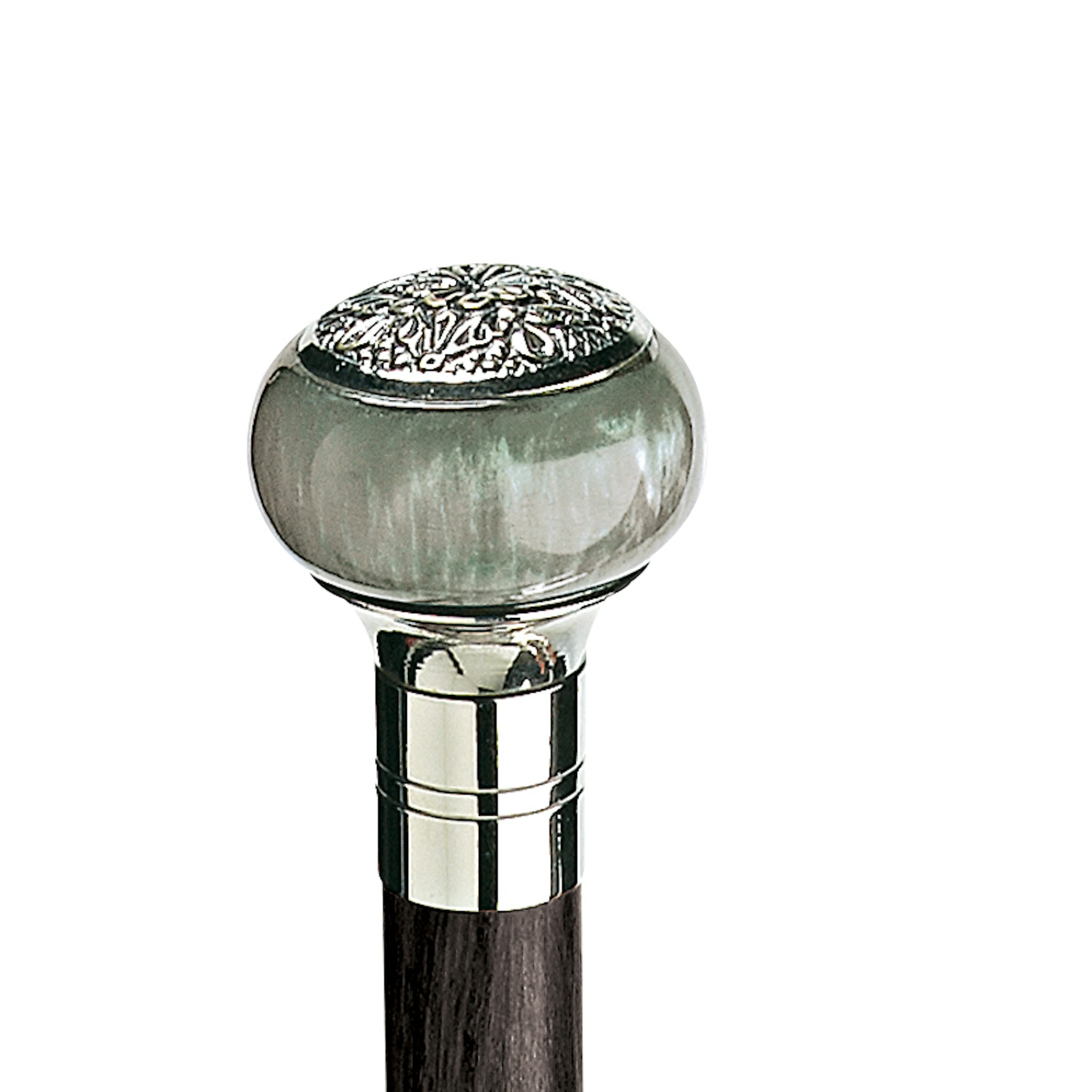 Toscano - Gentleman’s Choice Emerald Sphere Walking Stick in Chrome Capstick/Hardwood