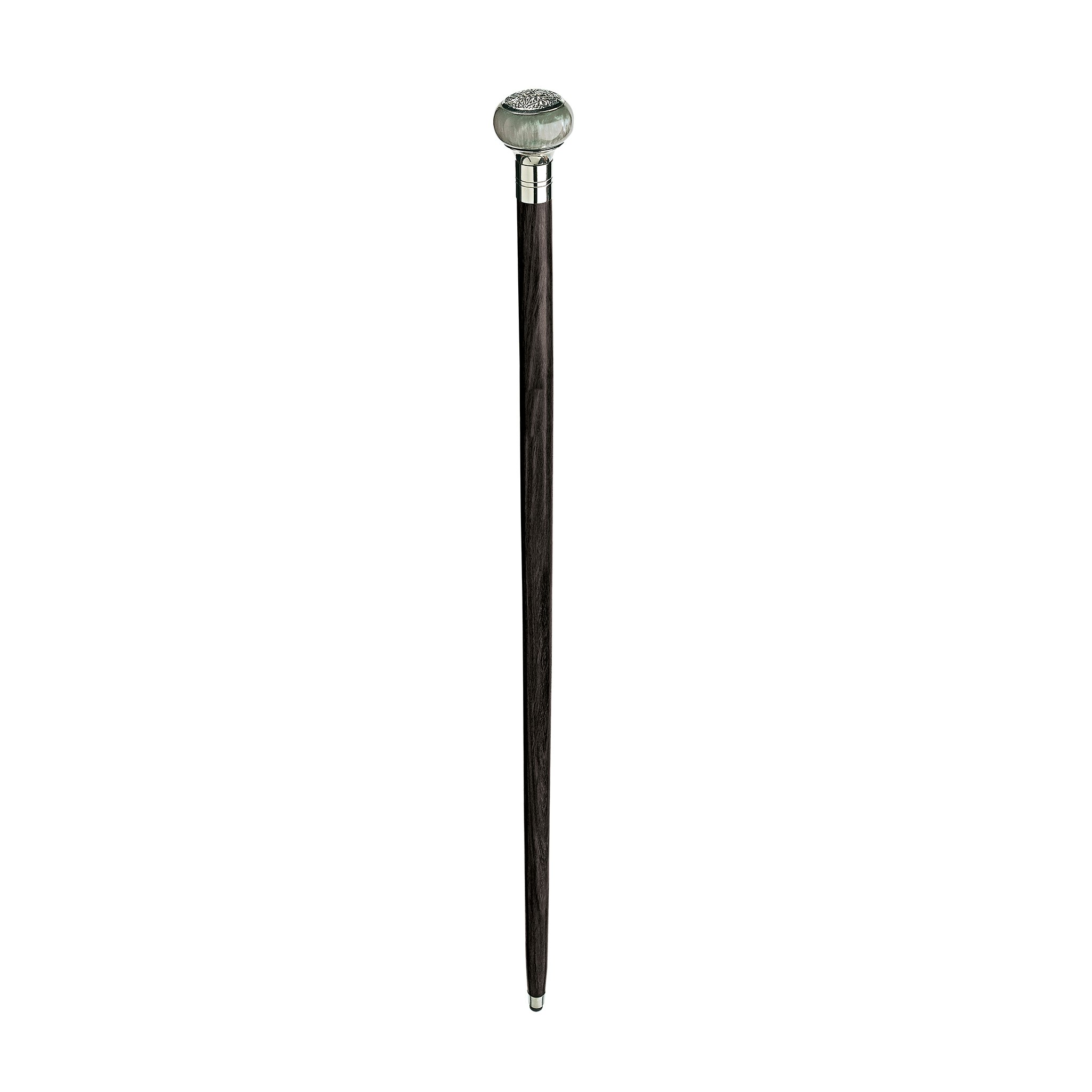 Toscano - Gentleman’s Choice Emerald Sphere Walking Stick in Chrome Capstick/Hardwood