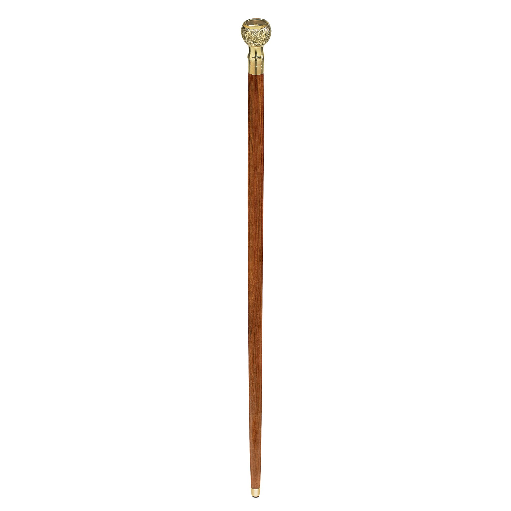 Toscano - Empress Direct Path Compass Walking Stick in Brass Capstick/Hardwood