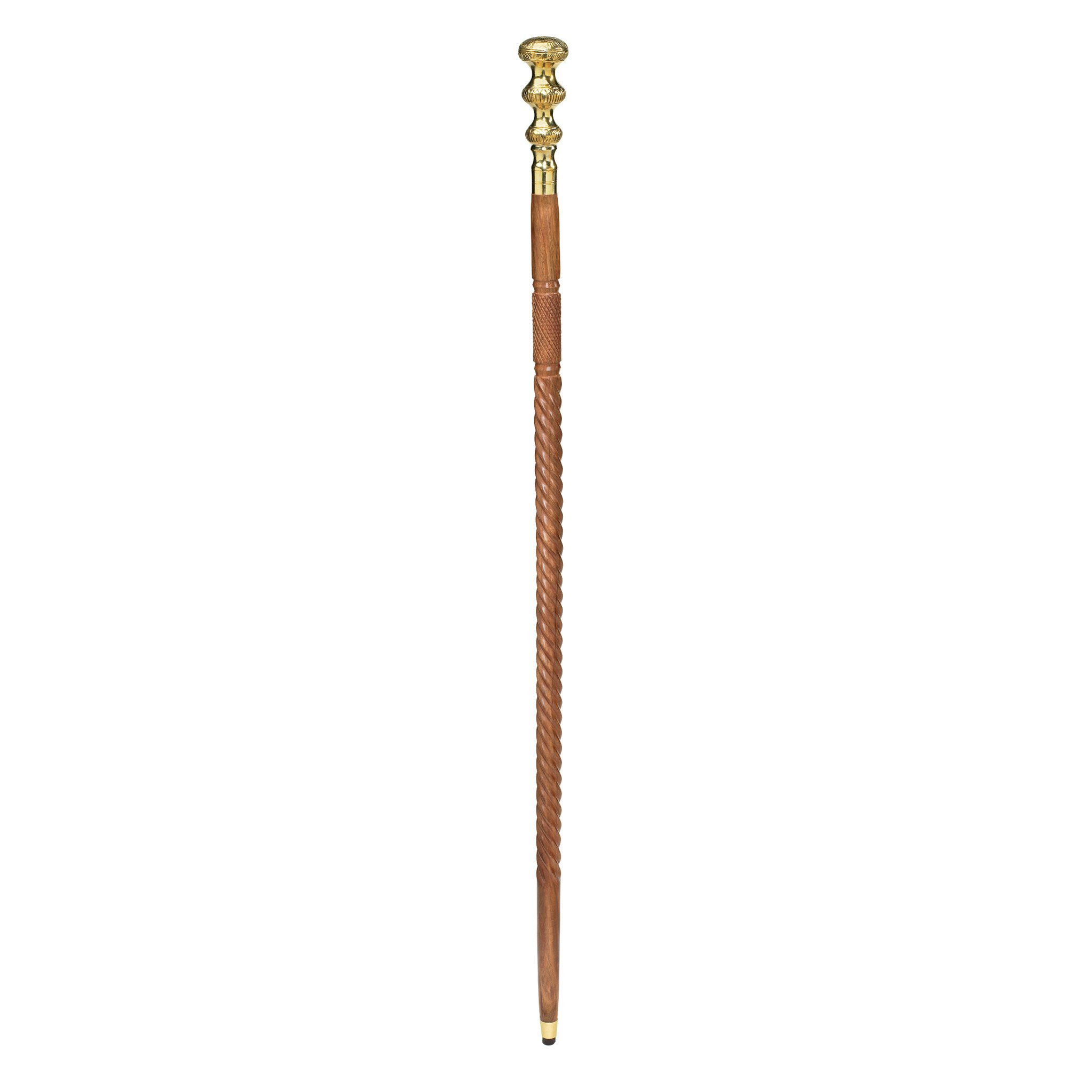 Toscano - Empress 3 Gold Saucer Walking Stick in Brass Capstick/Hardwood