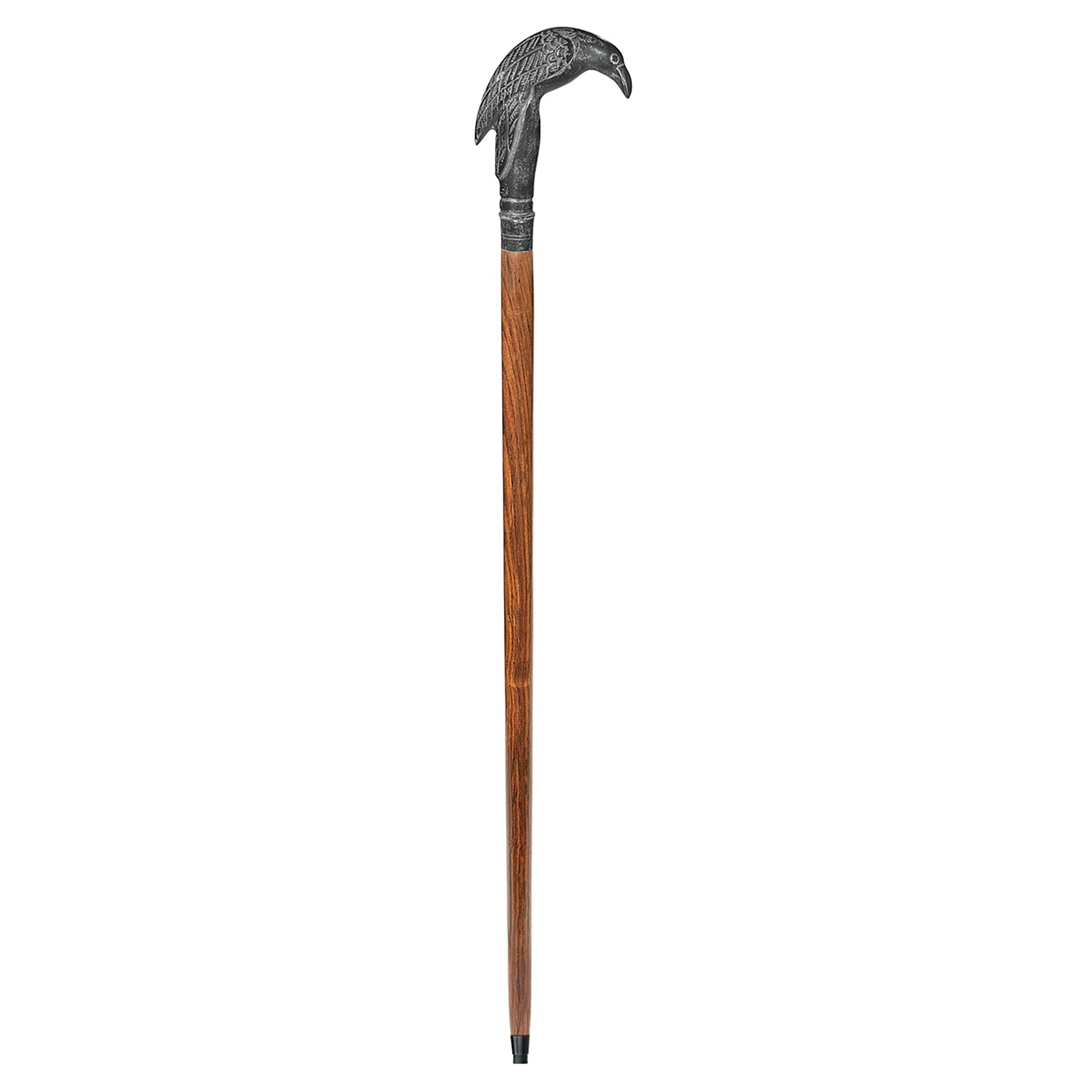 Toscano - Poe’s Mystic Raven Walking Stick in Brass Capstick/Hardwood