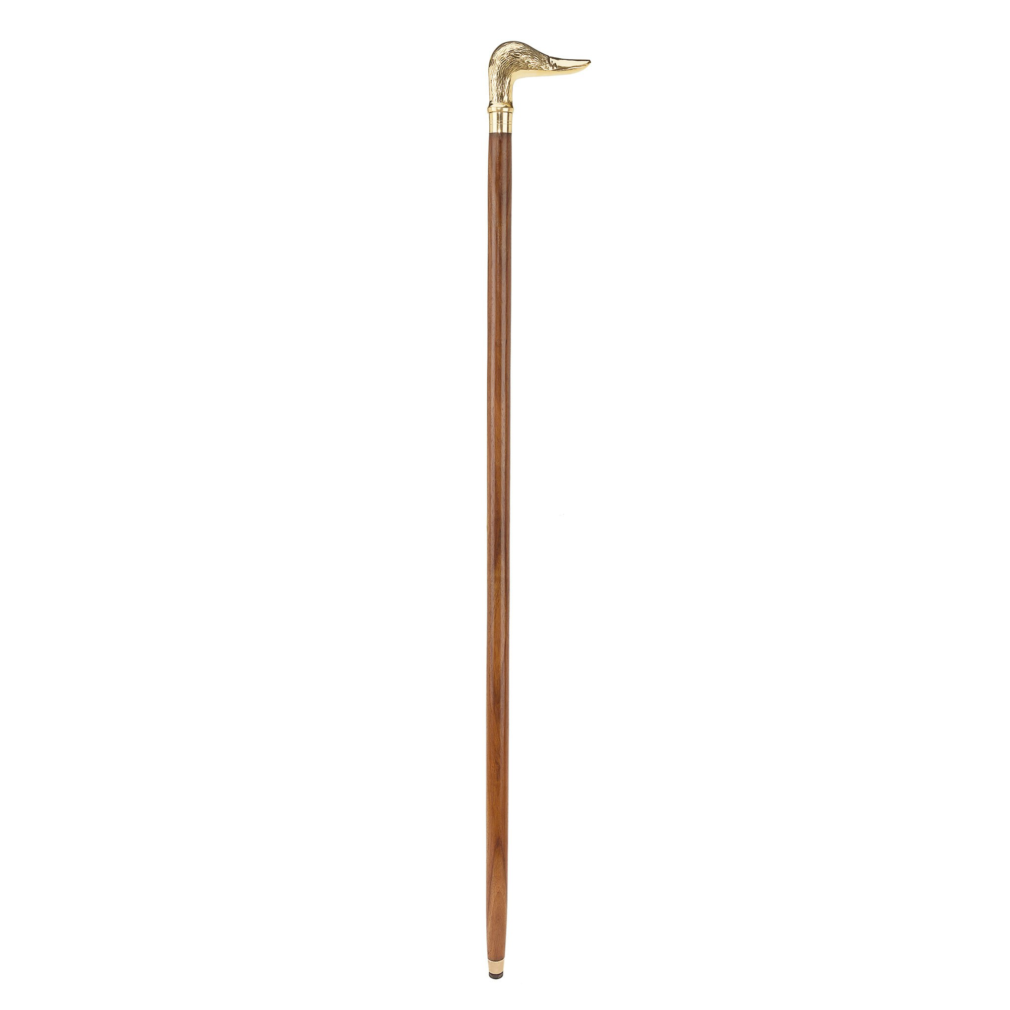 Toscano - Mallard Duck Walking Stick in Brass Capstick/Hardwood