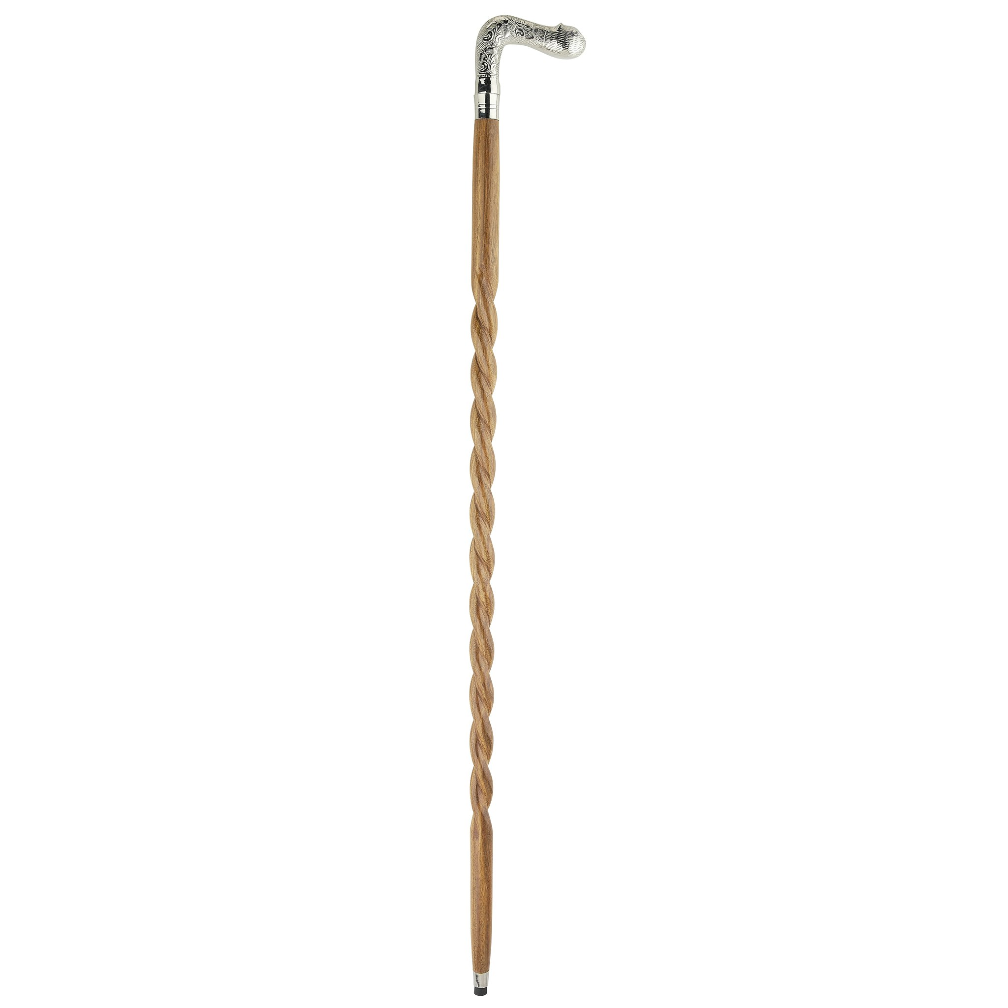 Toscano - Empress Sly Cat Walking Stick in Chrome Capstick/Hardwood