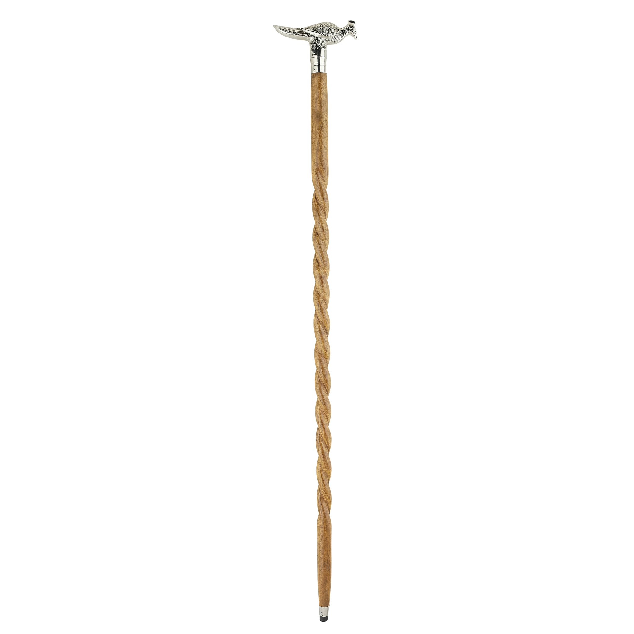 Toscano - Empress Proud Peacock Walking Stick in Chrome Capstick/Hardwood